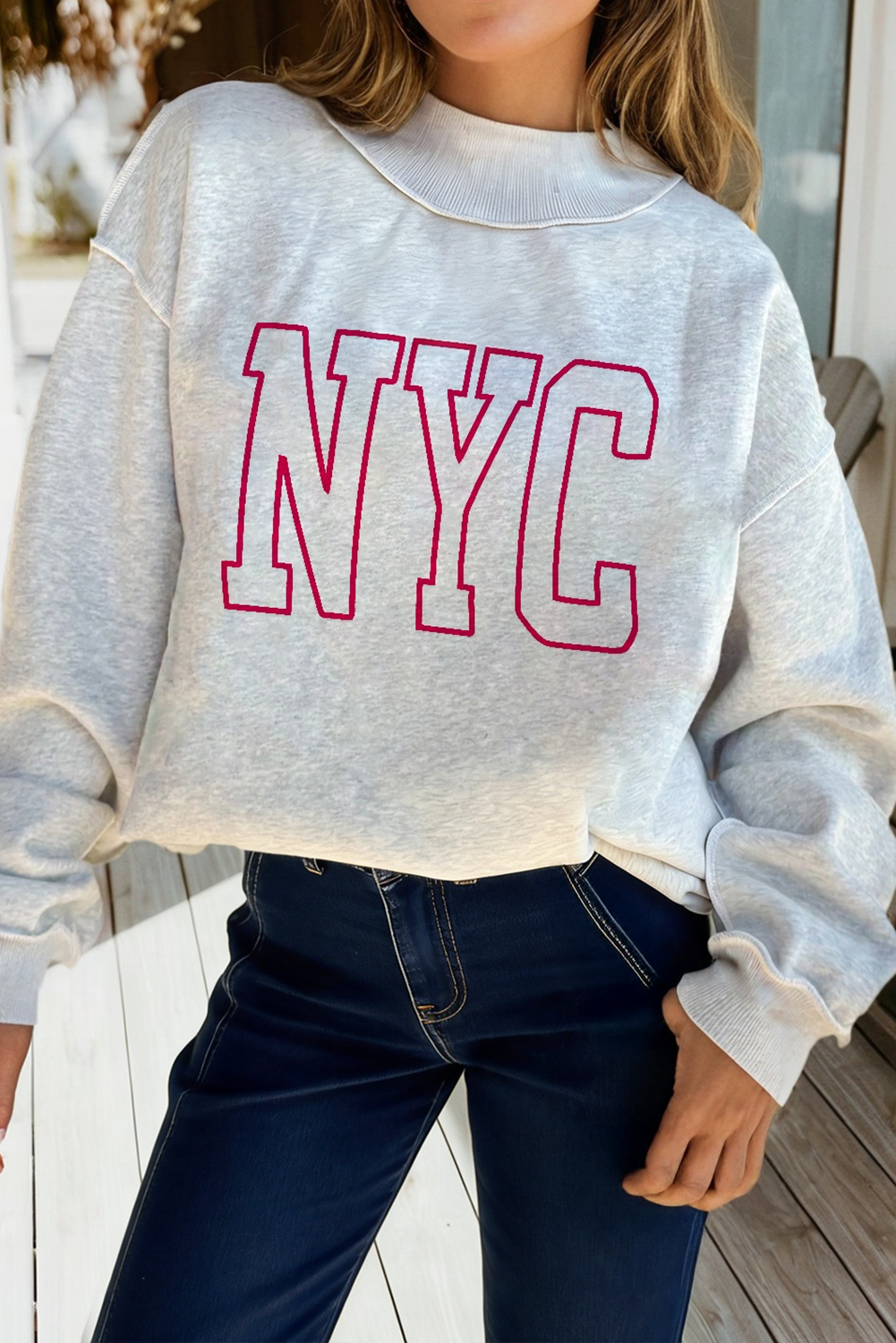 Nyc Reversible Mock Neck Double Wear Sweatshirt (S-Xl) T-Shirts, Hoodie | PodTeesHub.com