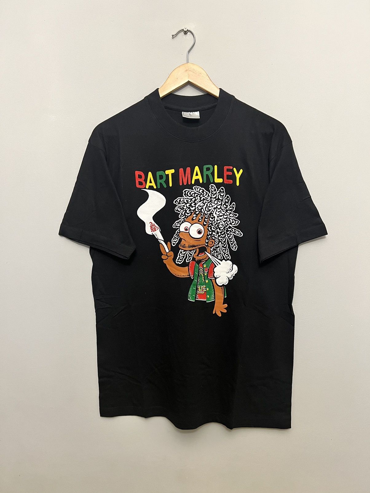 Rare Vintage 90s Humor Bart Marley 420 Weed Drugs Fun Tee Hoodie, Sweatshirt | PodTeesHub.com