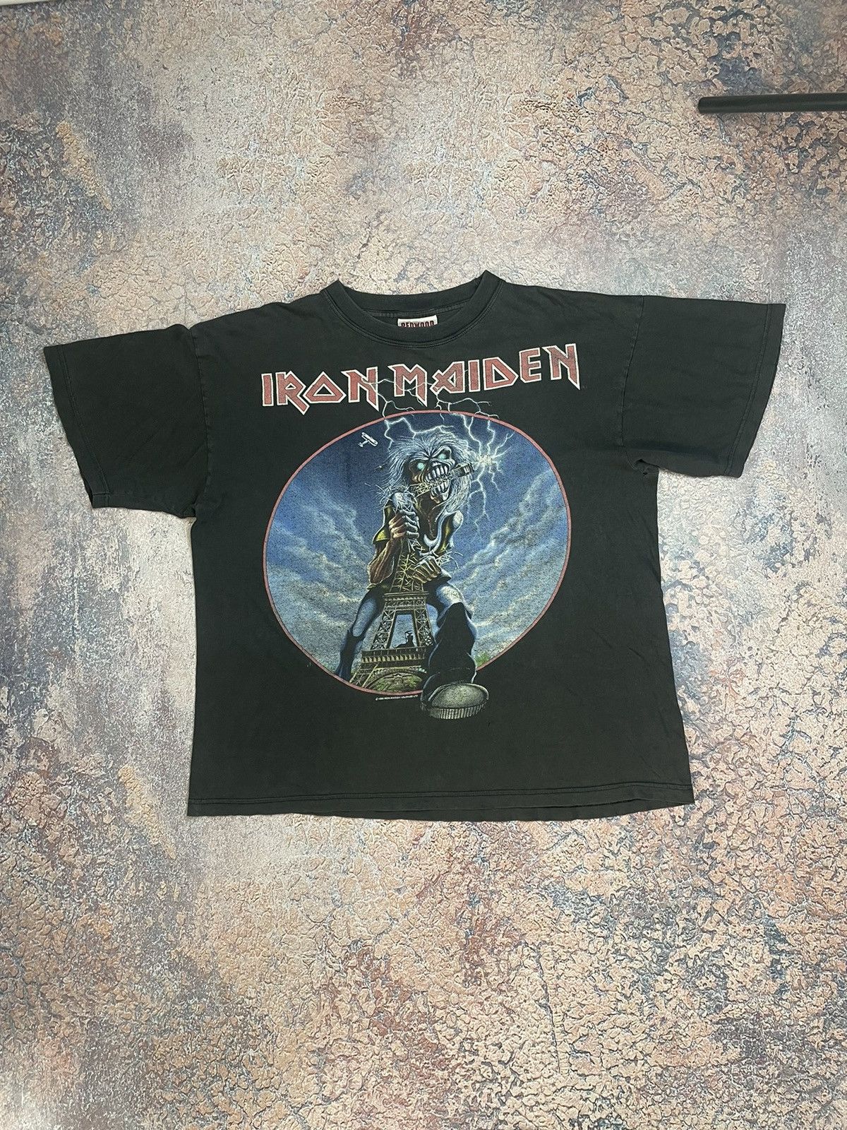 Iron Maiden X Vintage Vintage 1999 90s Iron Maiden Paris Metal Band Tee White Xl Hoodie, Sweatshirt | PodTeesHub.com