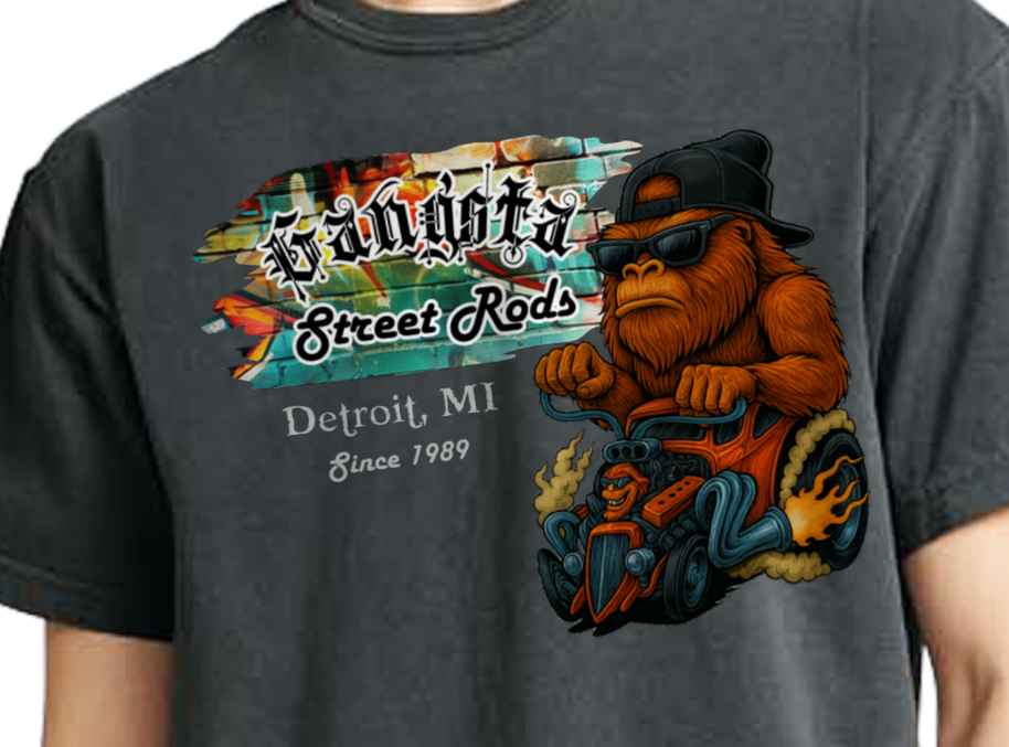 Bigfoot Gangsta Street Rods Tshirt - Custom Location Hoodie, Sweatshirt | PodTeesHub.com
