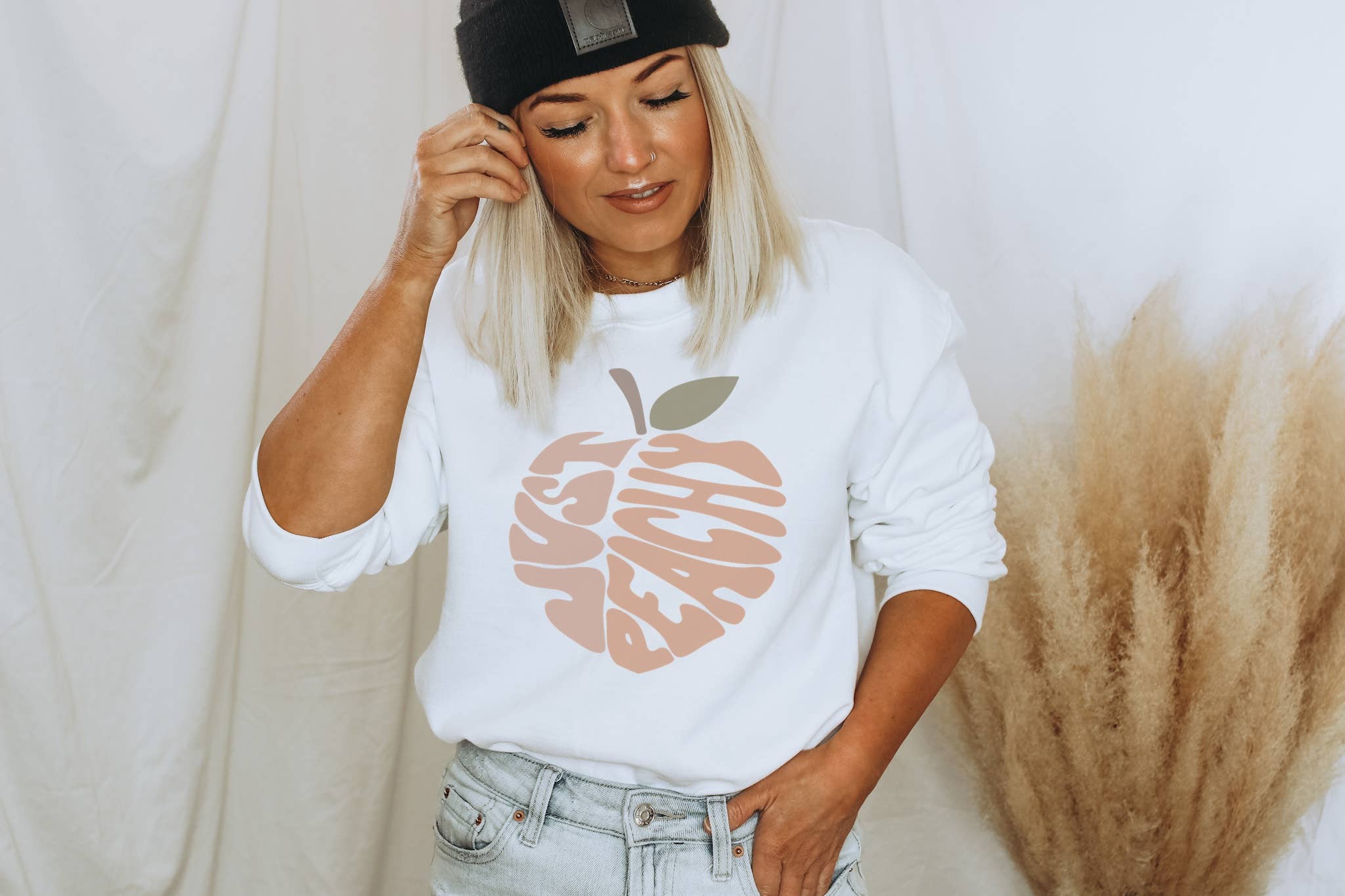 Just Peachy Crew Neck Sweatshirt T-Shirts, Hoodie | PodTeesHub.com