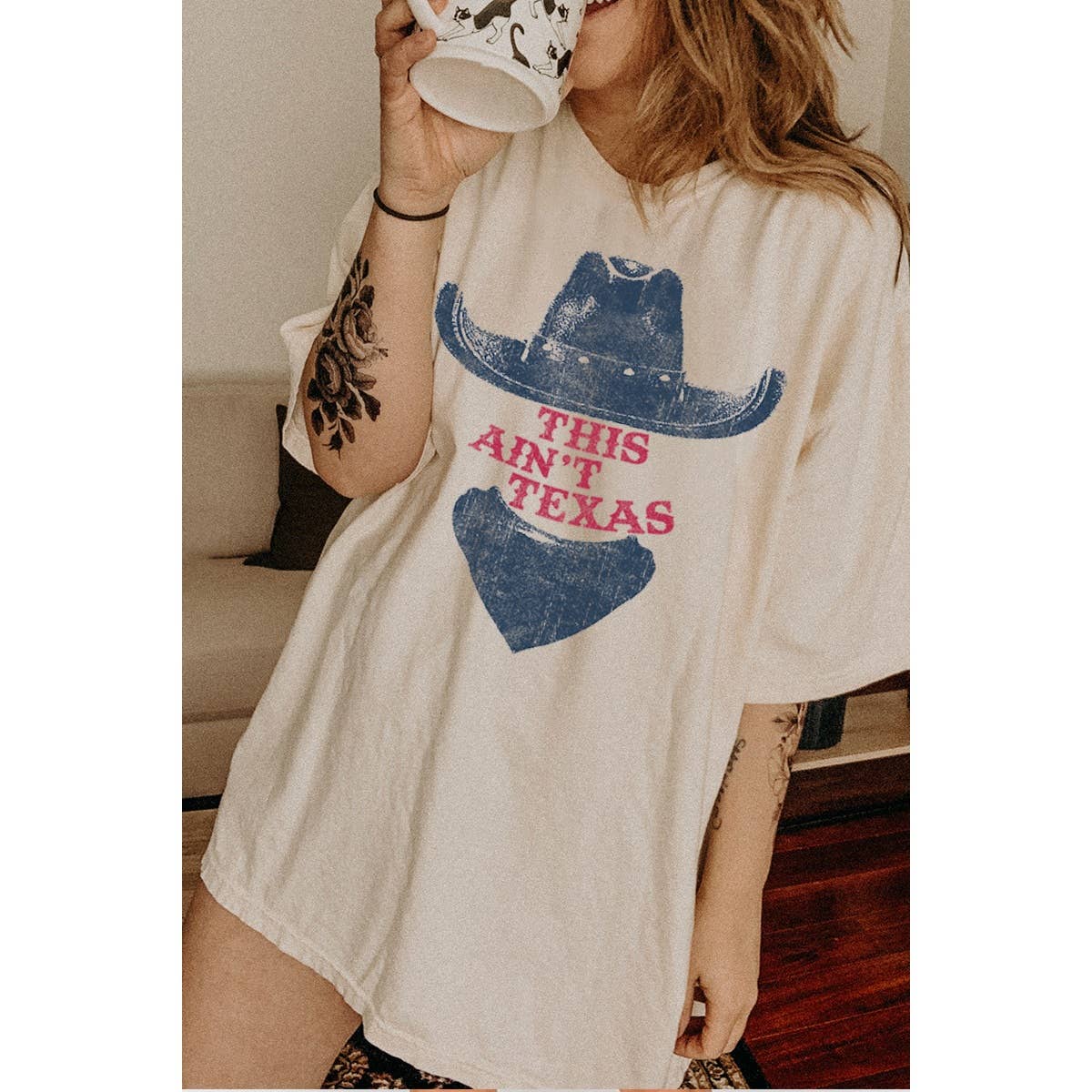 This Aint Texas  Graphic Oversized Tee Hoodie, Sweatshirt | PodTeesHub.com