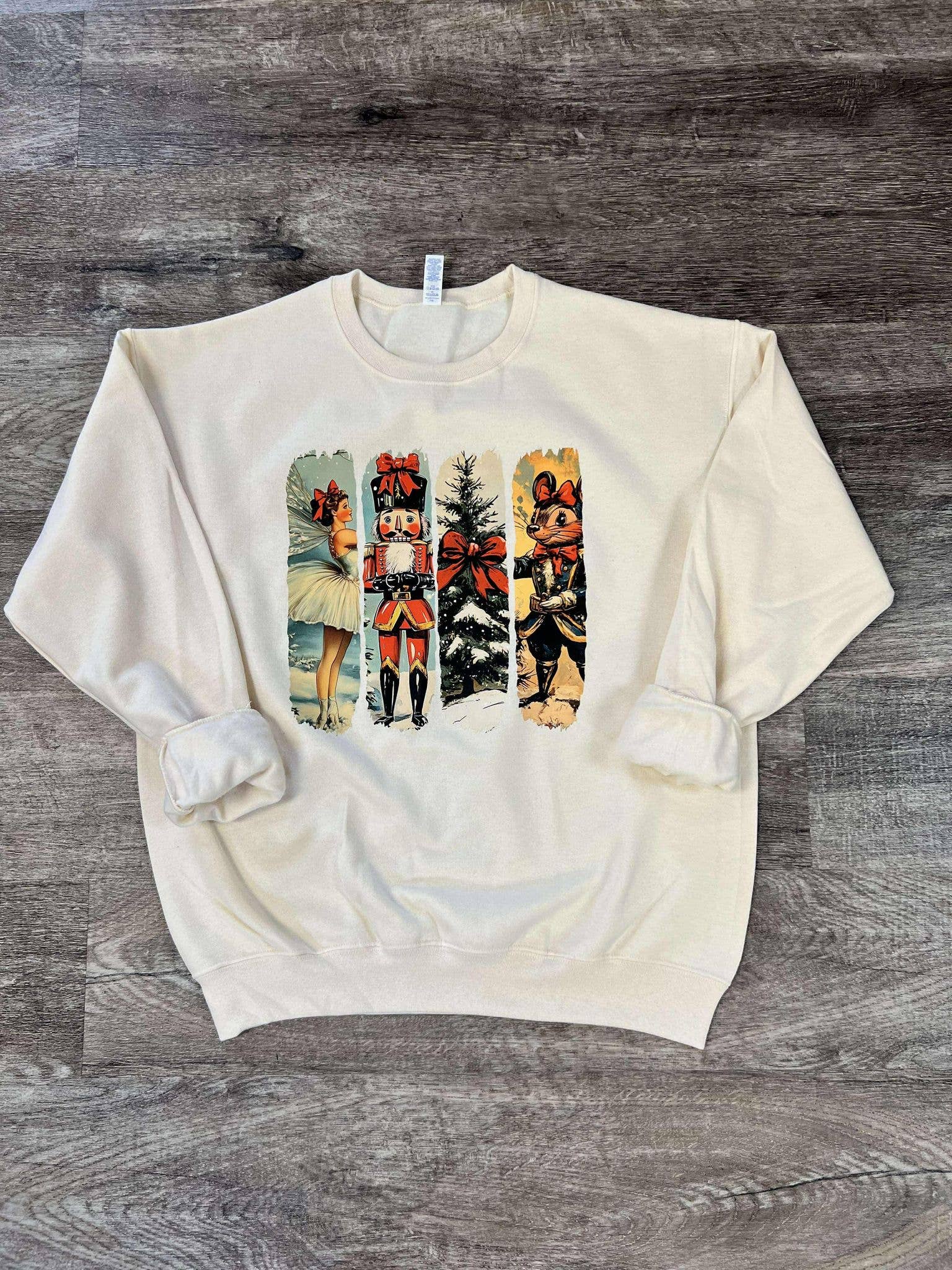 Vintage Sweatshirt - Nutcracker On Cream T-Shirts, Hoodie | PodTeesHub.com