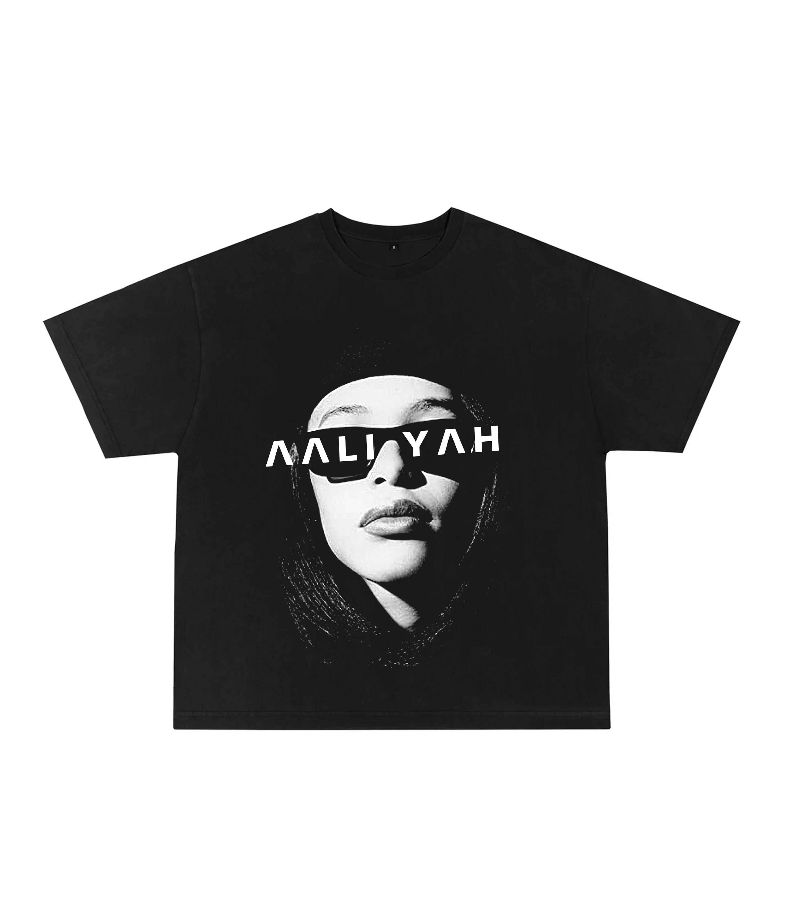 Aaliyah Minimal Black T-Shirt Instant Classic Design Hoodie, Sweatshirt | PodTeesHub.com