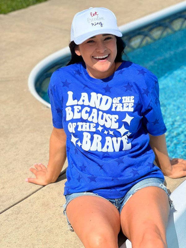 Land of the Free Because of the Brave Puff Tee Hoodie, Sweatshirt | PodTeesHub.com