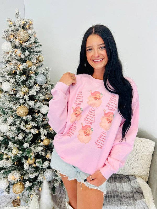Santa Christmas Tree Cake Trio Stack Sweatshirt T-Shirts, Hoodie | PodTeesHub.com