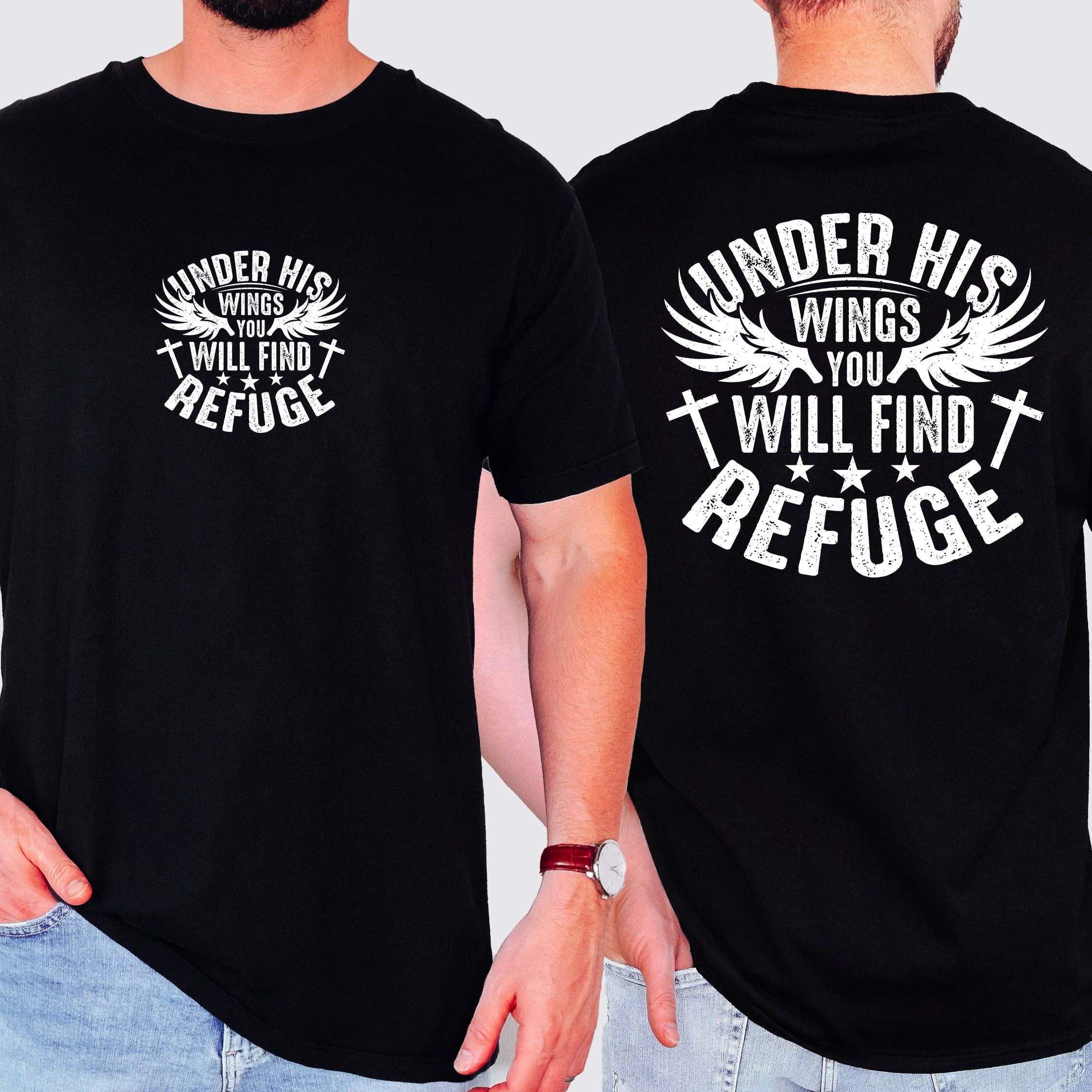 Under His Wings You Will Find Refuge Christian Gospel Tshirt Hoodie, Sweatshirt | PodTeesHub.com