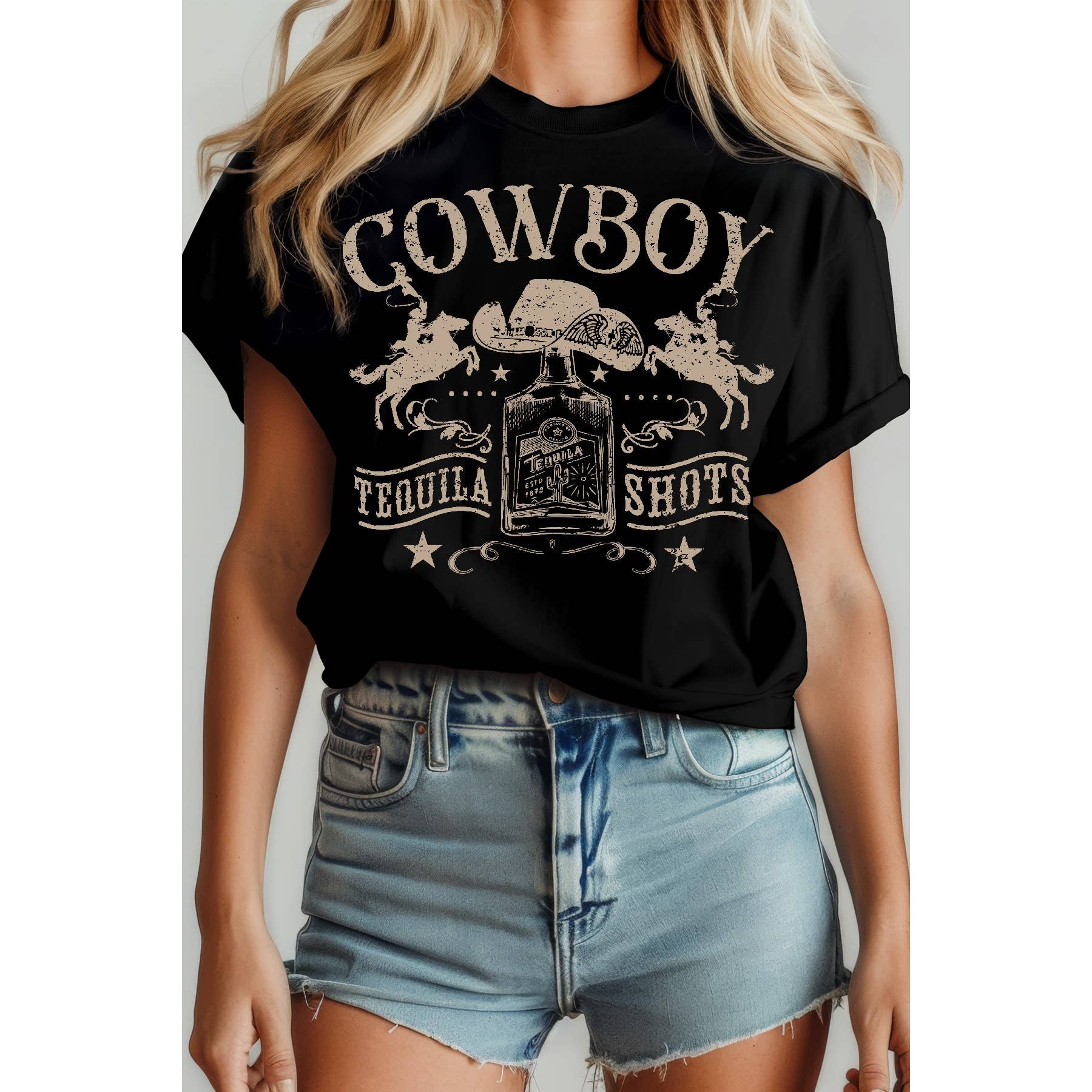 Cowboy Tequila Shot Short Sleeve Tee Hoodie, Sweatshirt | PodTeesHub.com