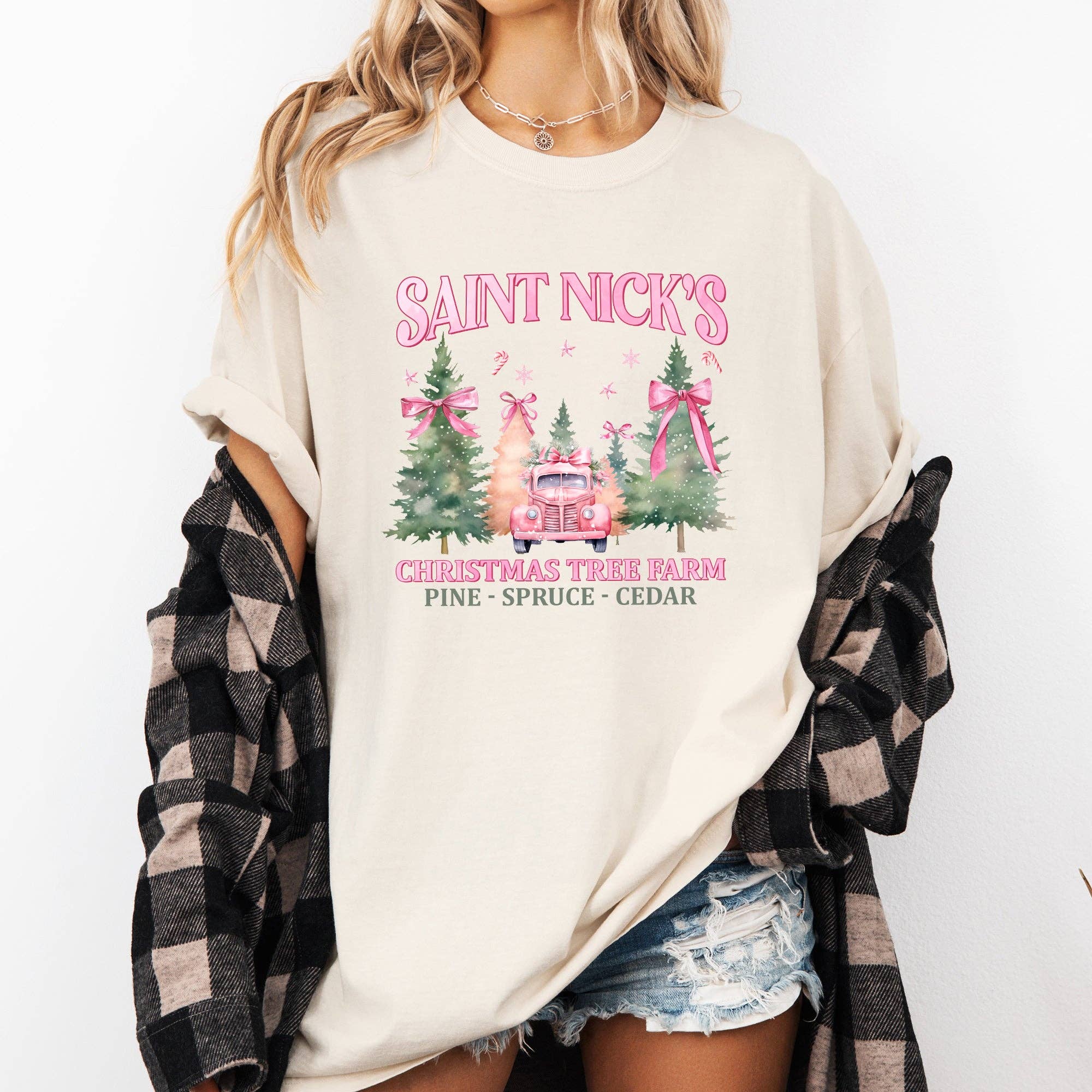 Saint Nick's Christmas Tree Farm, Retro, Santa Xmas Tshirt Hoodie, Sweatshirt | PodTeesHub.com