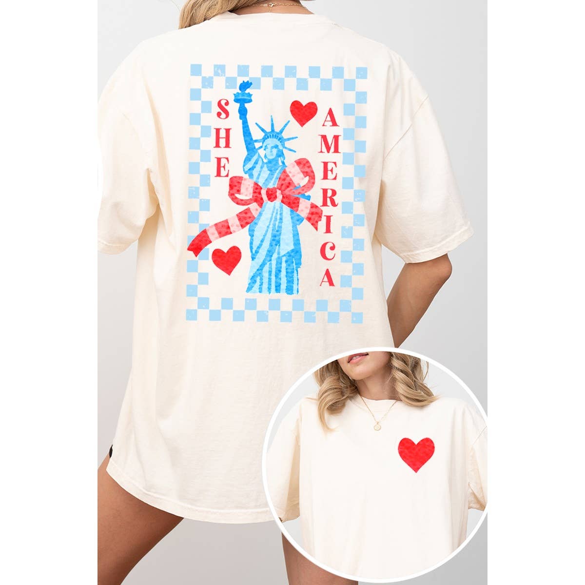She Loves America  Graphic  Oversized Tee Hoodie, Sweatshirt | PodTeesHub.com