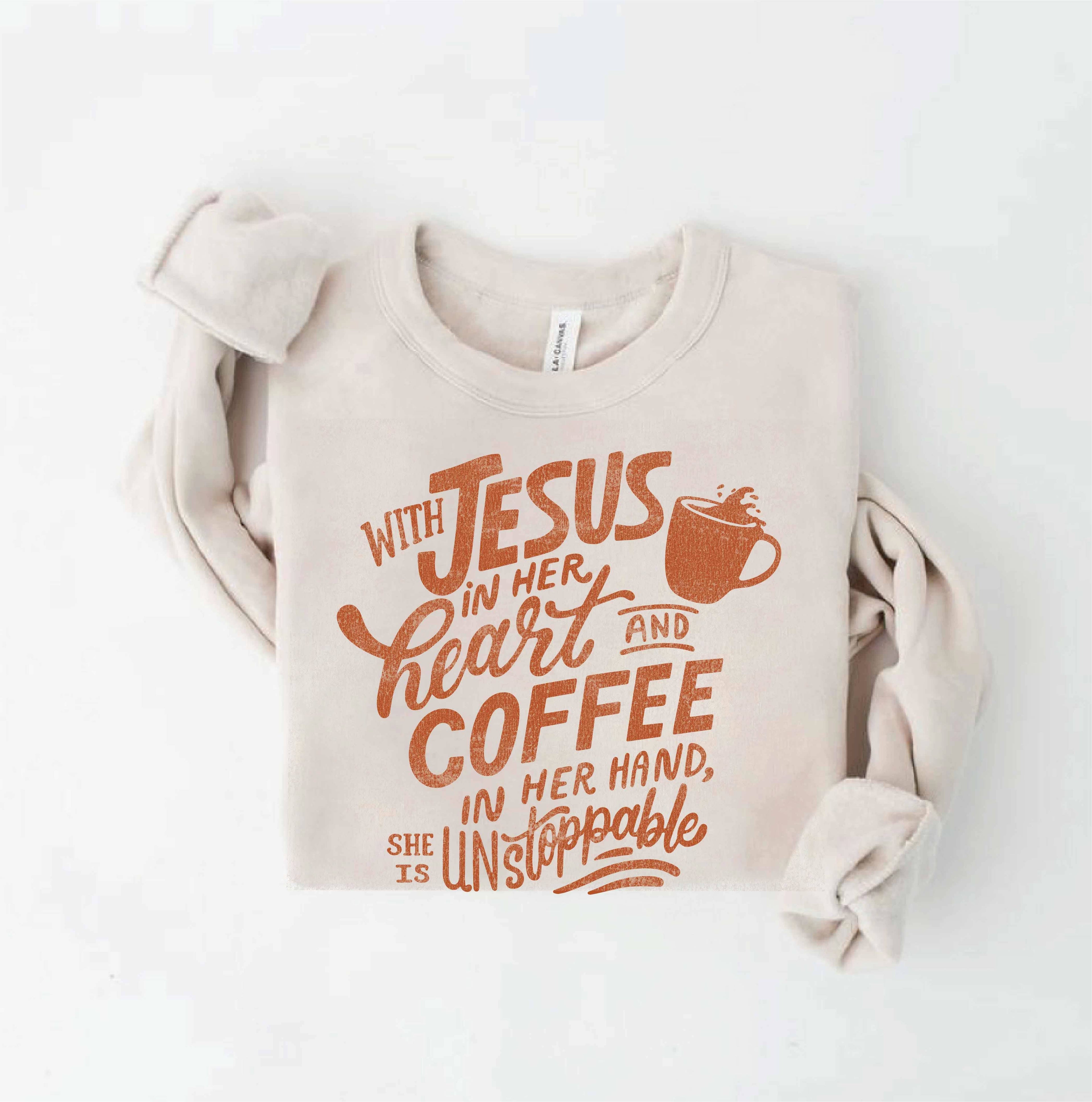 With Jesus in Her Heart  Sweatshirt T-Shirts, Hoodie | PodTeesHub.com