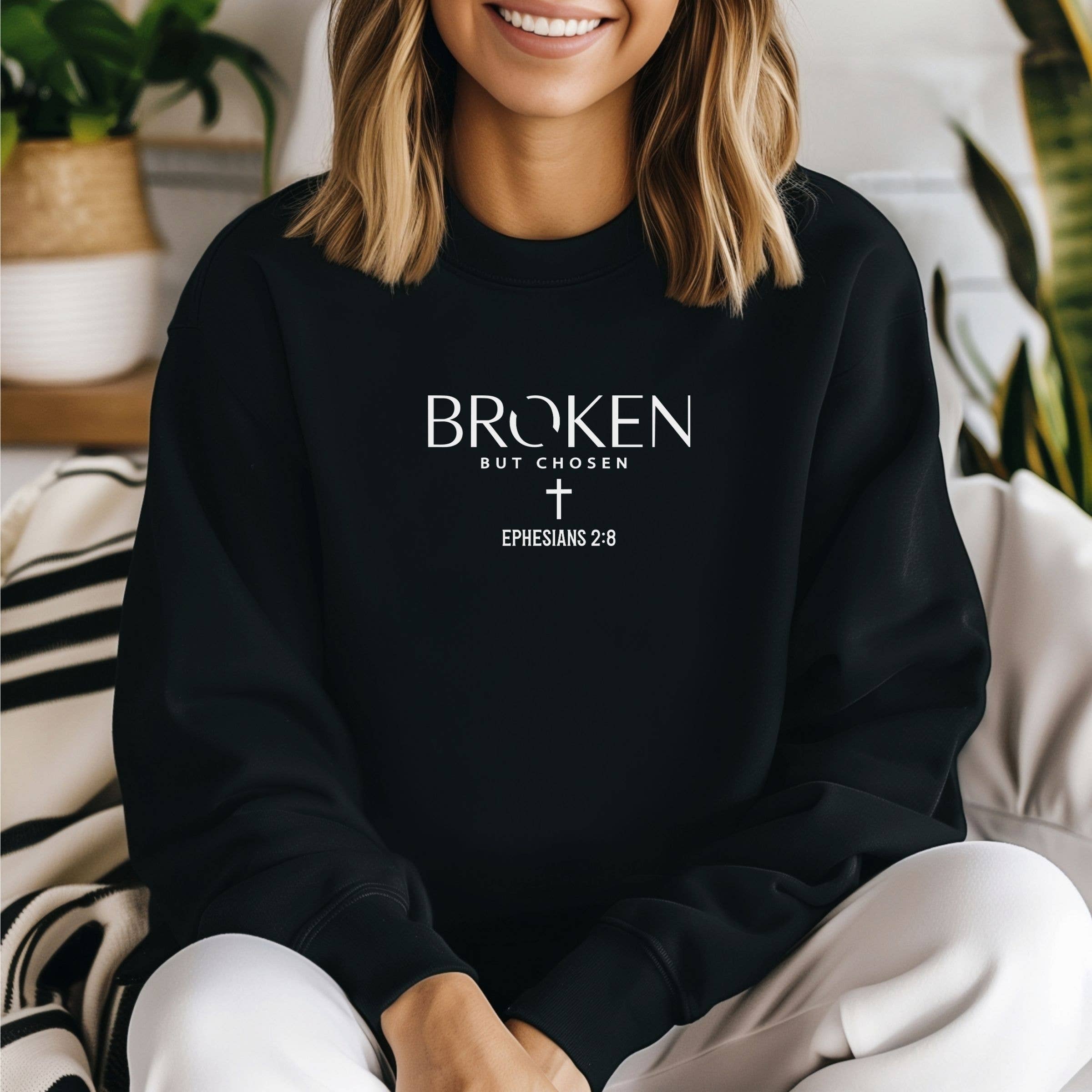 Broken But Chosen Sweatshirt - Spring Western Apparel T-Shirts, Hoodie | PodTeesHub.com