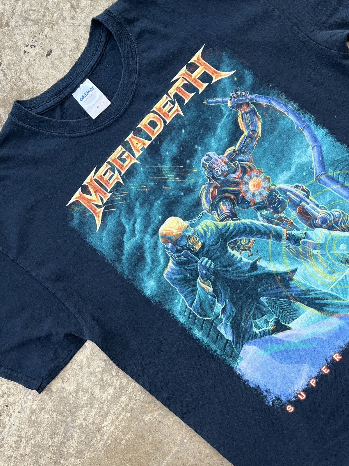 Band Tees Vintage Megadeth Super Collider Band Tee Large Hoodie, Sweatshirt | PodTeesHub.com
