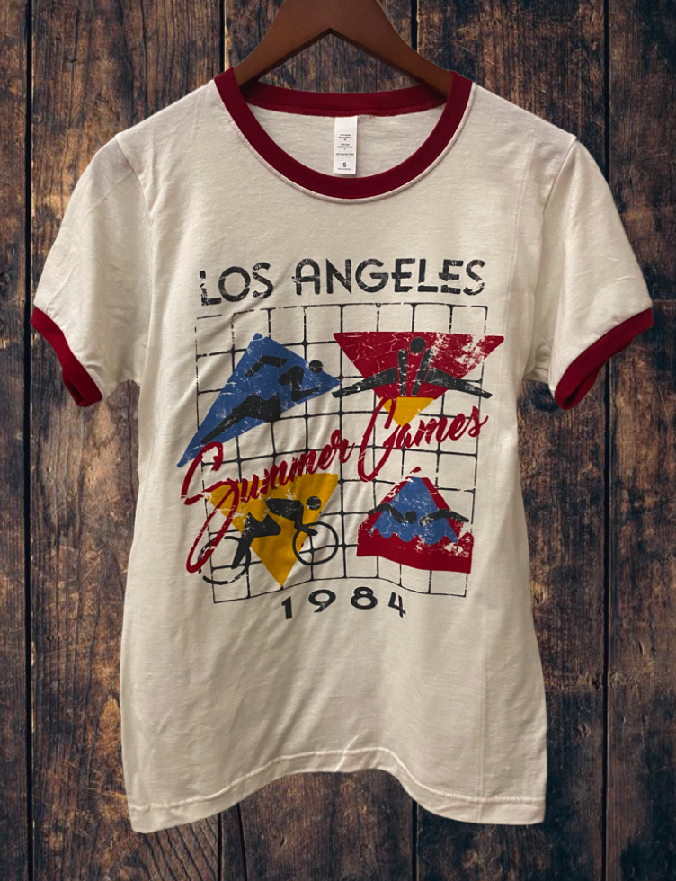 Los Angeles Summer Games 1984  Ringer Vintage Unisex T-Shirt Hoodie, Sweatshirt | PodTeesHub.com