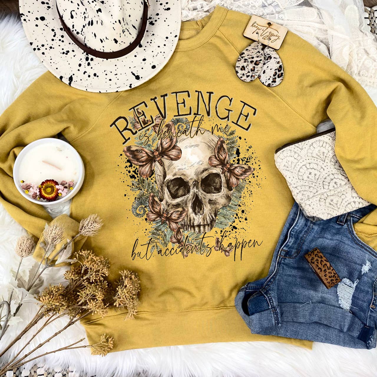 Revenge Is Beneath Me But Accidents Happen Crewneck Sweatshirt T-Shirts, Hoodie | PodTeesHub.com