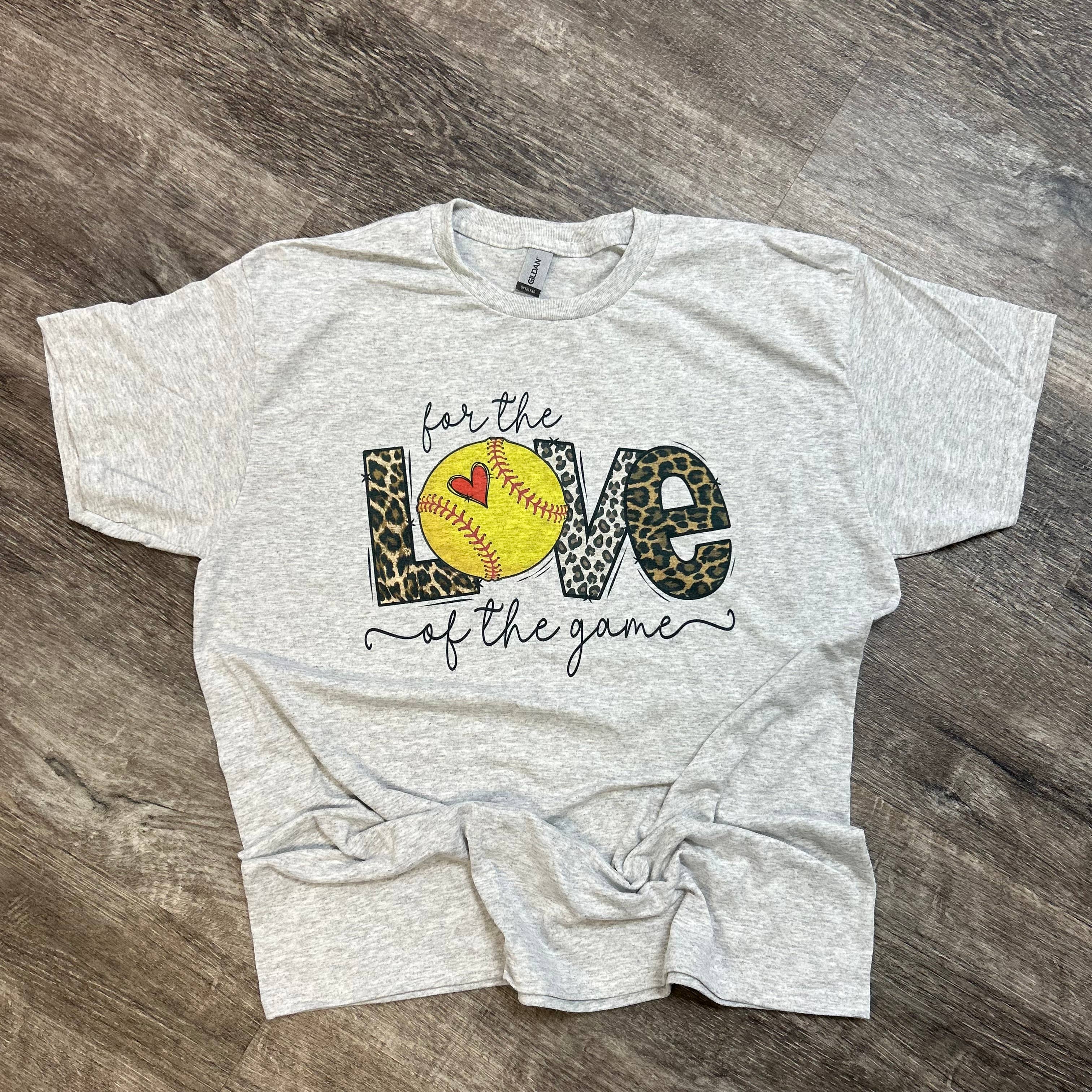 Softball: For the Love of the Game Leopard On Ash Gray Tee Hoodie, Sweatshirt | PodTeesHub.com