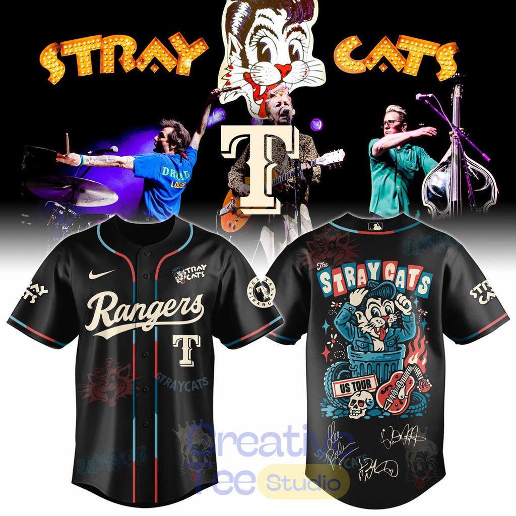 Texas Rangers x Stray Cats US Tour 2026 Baseball Jersey