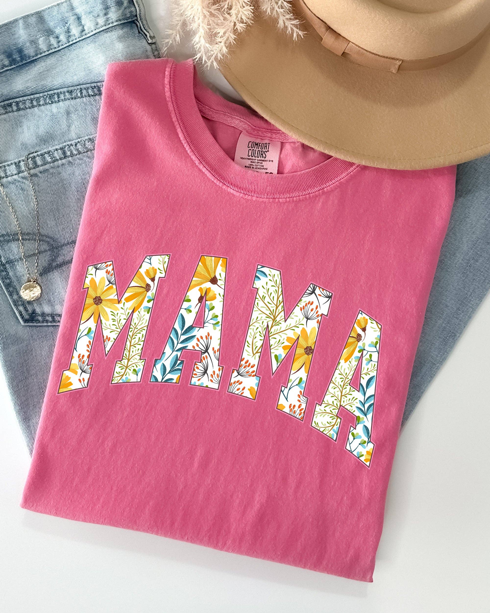 Floral Mama, Vintage Flowers, Summer, Retro Floral Shirt Hoodie, Sweatshirt | PodTeesHub.com