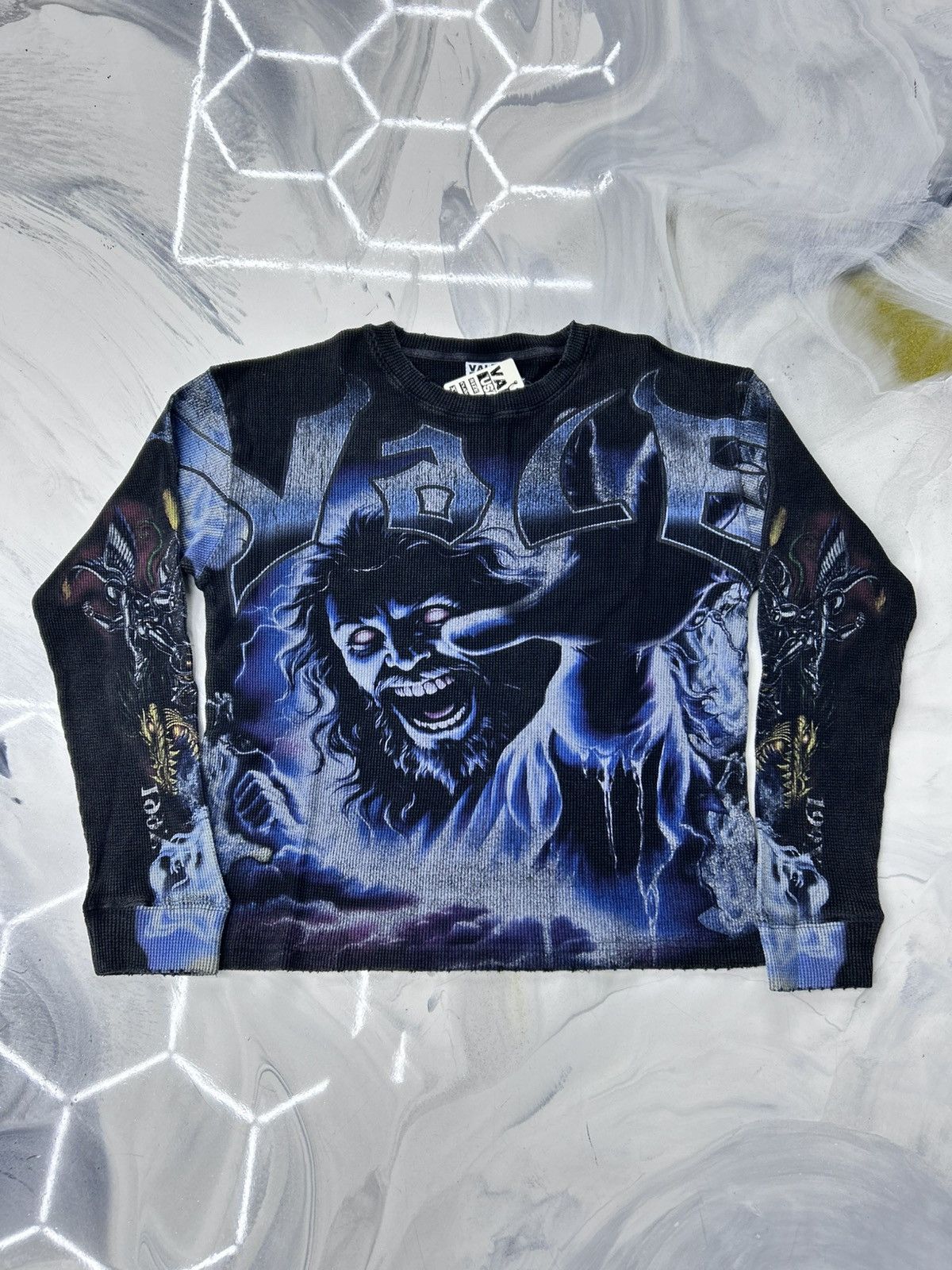 Vale Fear Thermal Longsleeve Tee Black Blue Size L Hoodie, Sweatshirt | PodTeesHub.com