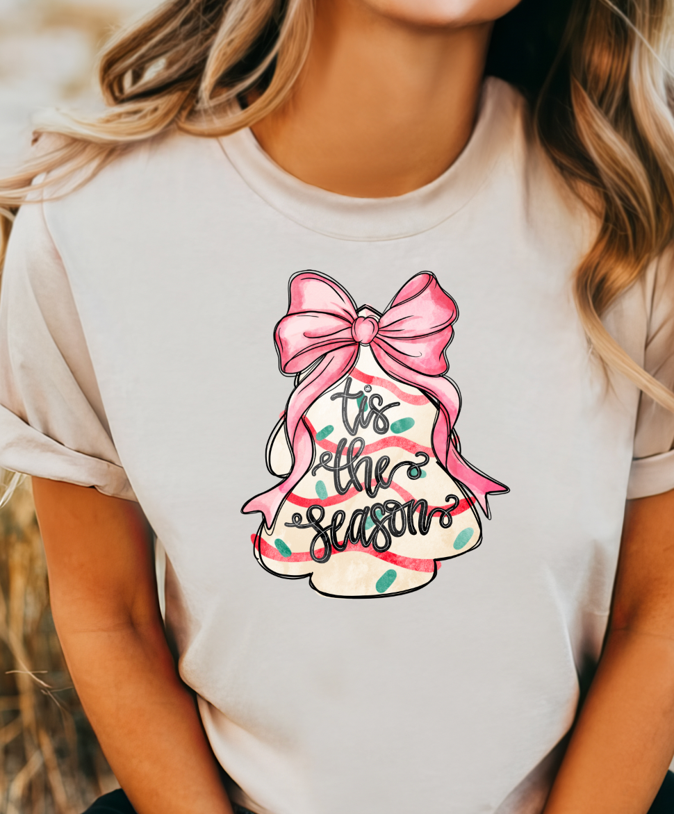 Tis the Season Tree Bow - Christmas Sweatshirt or Tee Hoodie | PodTeesHub.com