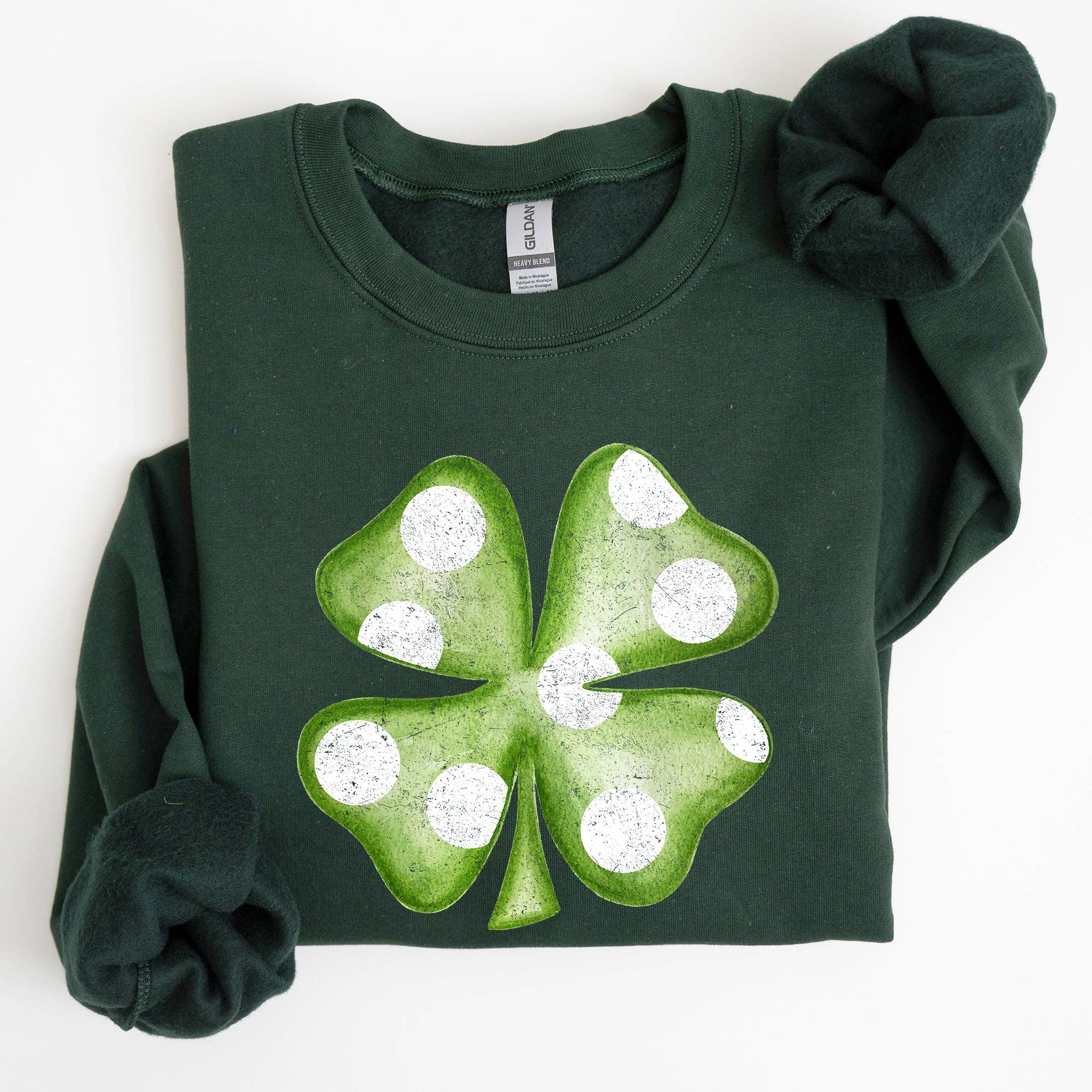 Polka Dot Shamrock, St Patrick's Day Sweatshirt T-Shirts, Hoodie | PodTeesHub.com