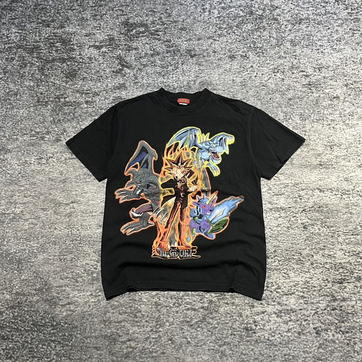 Vintage 90s Yugioh Anime Cartoon Black T Shirt Youth Medium Hoodie, Sweatshirt | PodTeesHub.com