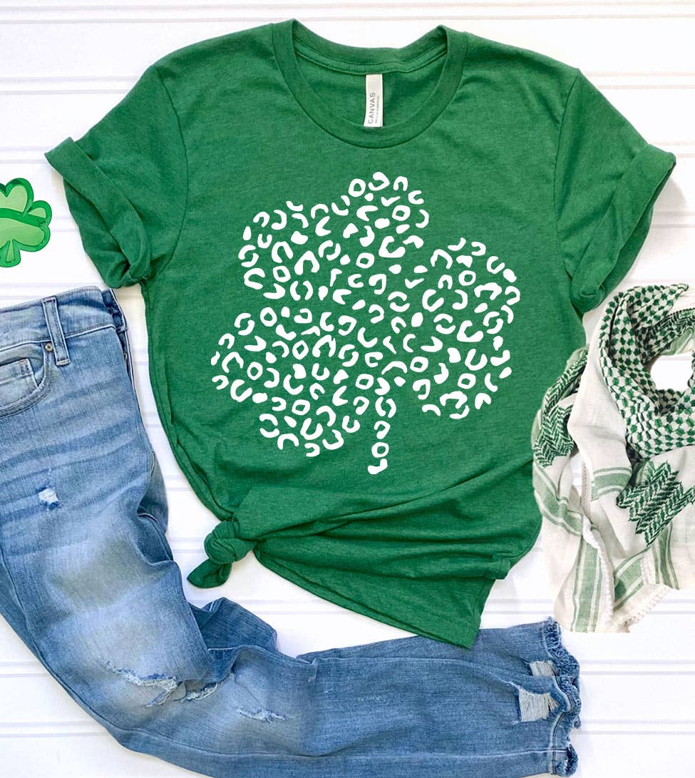 Leopard Shamrock - St. Patrick's Day Clover Luck T-Shirt Hoodie, Sweatshirt | PodTeesHub.com