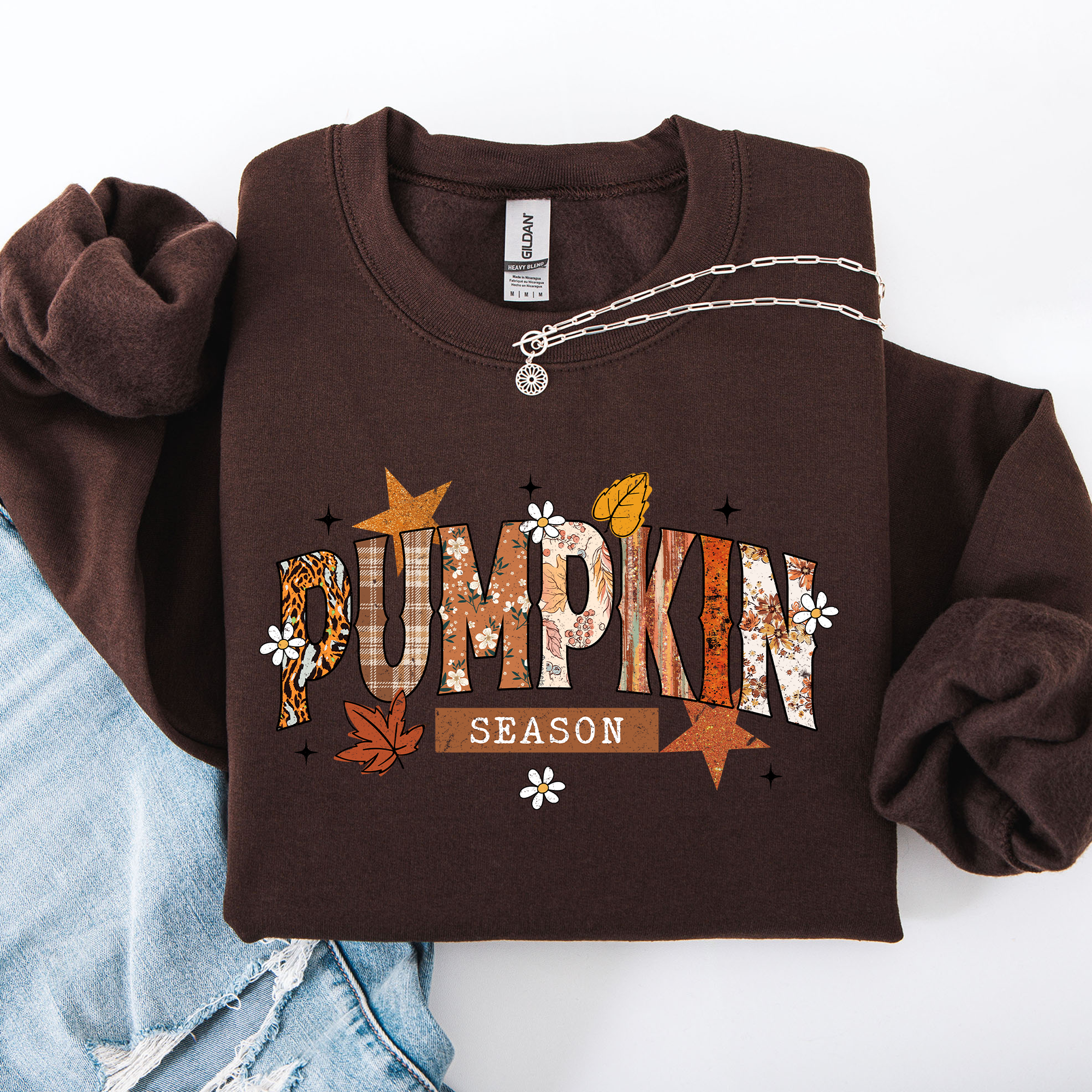 Pumpkin Season, Stars and Leaves, Autumn, Fall Sweatshirt T-Shirts, Hoodie | PodTeesHub.com