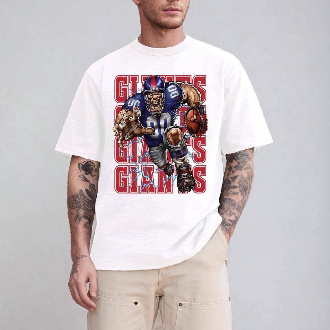 Intense New York Giants Football Mascot Tee Design For Fans Hoodie, Sweatshirt | PodTeesHub.com