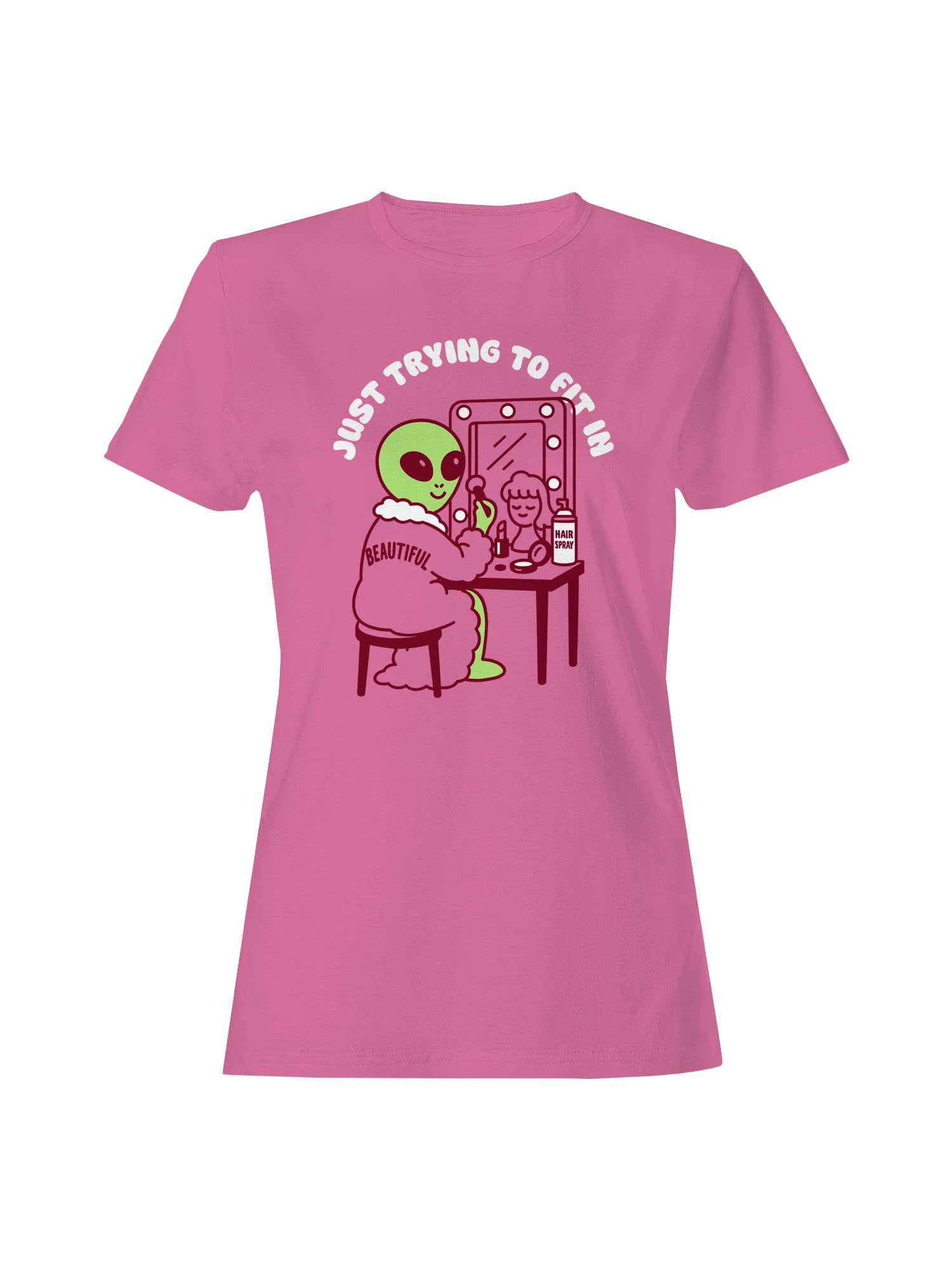 Alien Mirror Beauty Humor Art Women's T-Shirt Hoodie, Sweatshirt | PodTeesHub.com