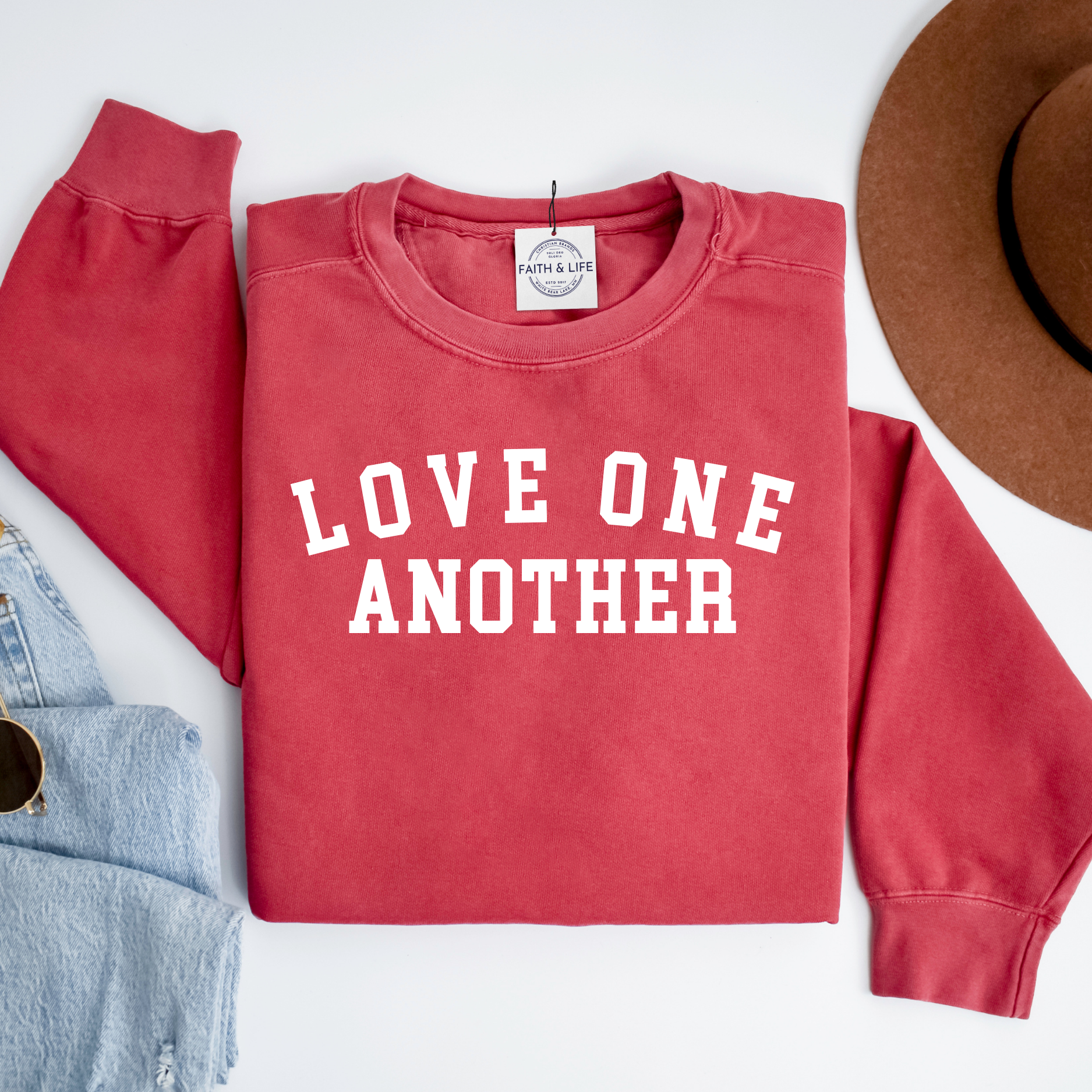 Love One Another Valentines Comfy Light Crewneck Sweatshirt T-Shirts, Hoodie | PodTeesHub.com
