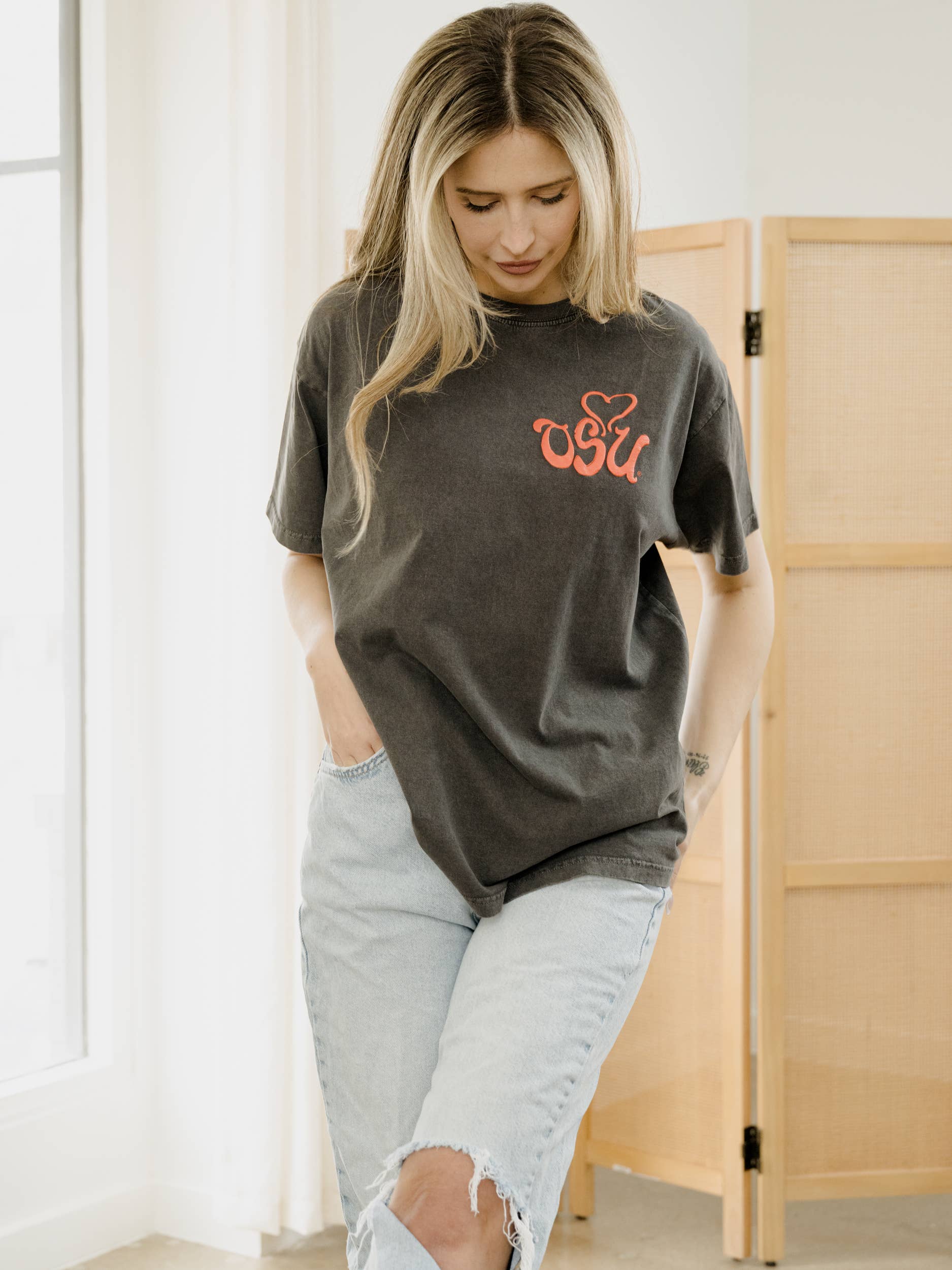 Osu Cowboys Lyric Puff Ink Black Hi-Dive Tee Hoodie, Sweatshirt | PodTeesHub.com