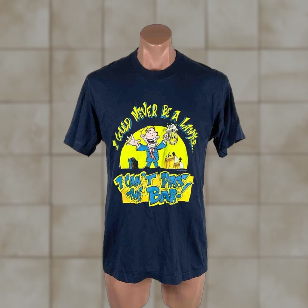 Vintage Usa Tee I Could Never Be A Lawyer I Can T Pass The Bar Screen Stars Xl Blue Mens T S Hoodie, Sweatshirt