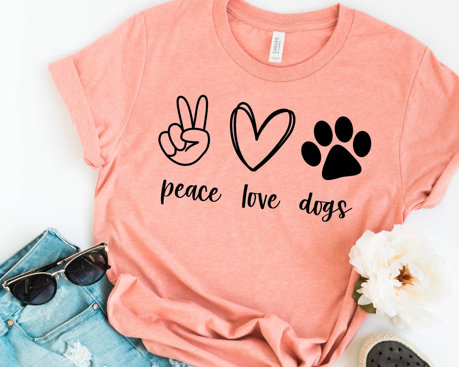 Peace Love Dogs T-Shirt Hoodie, Sweatshirt | PodTeesHub.com