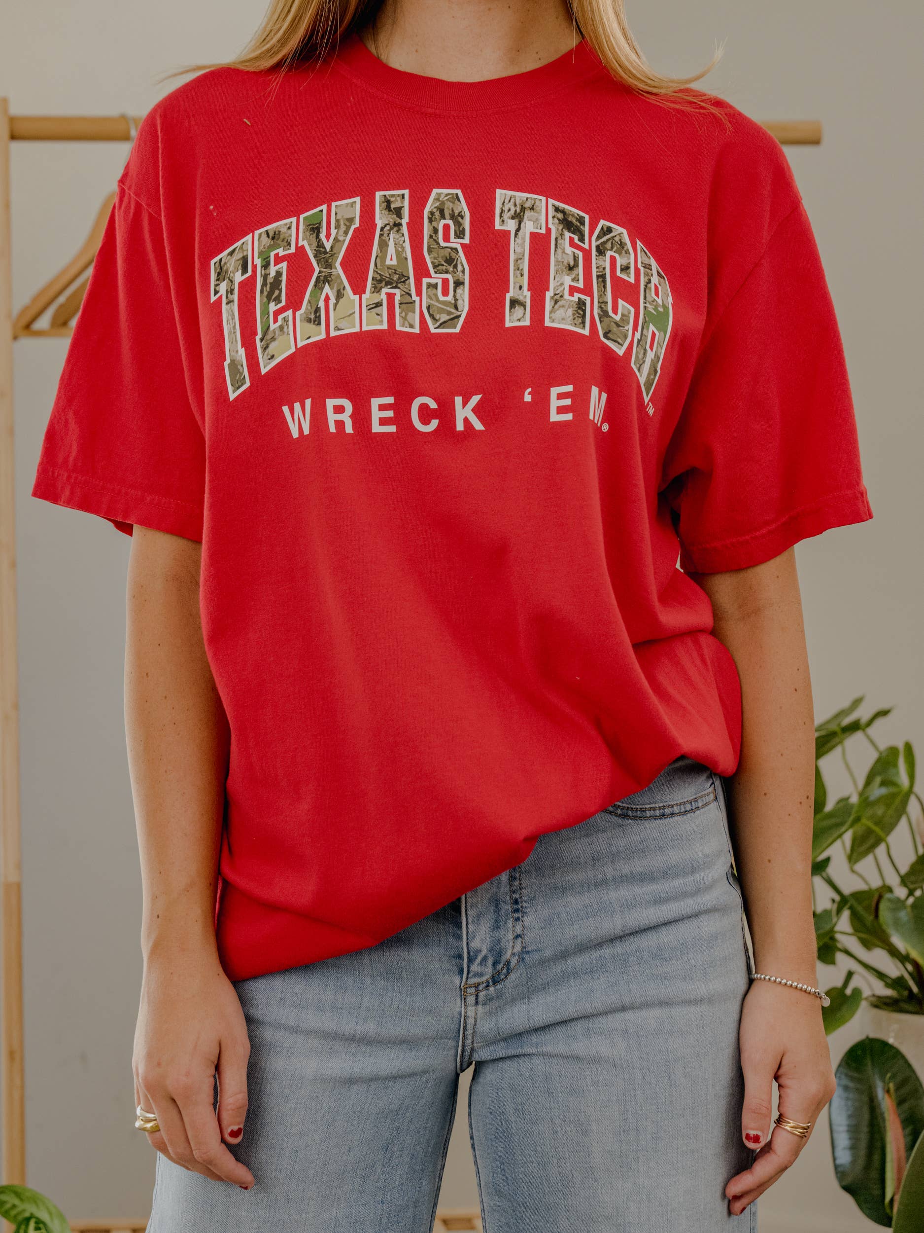 Texas Tech Camo Filled Gault Red Comfort Colors Tee Hoodie, Sweatshirt | PodTeesHub.com