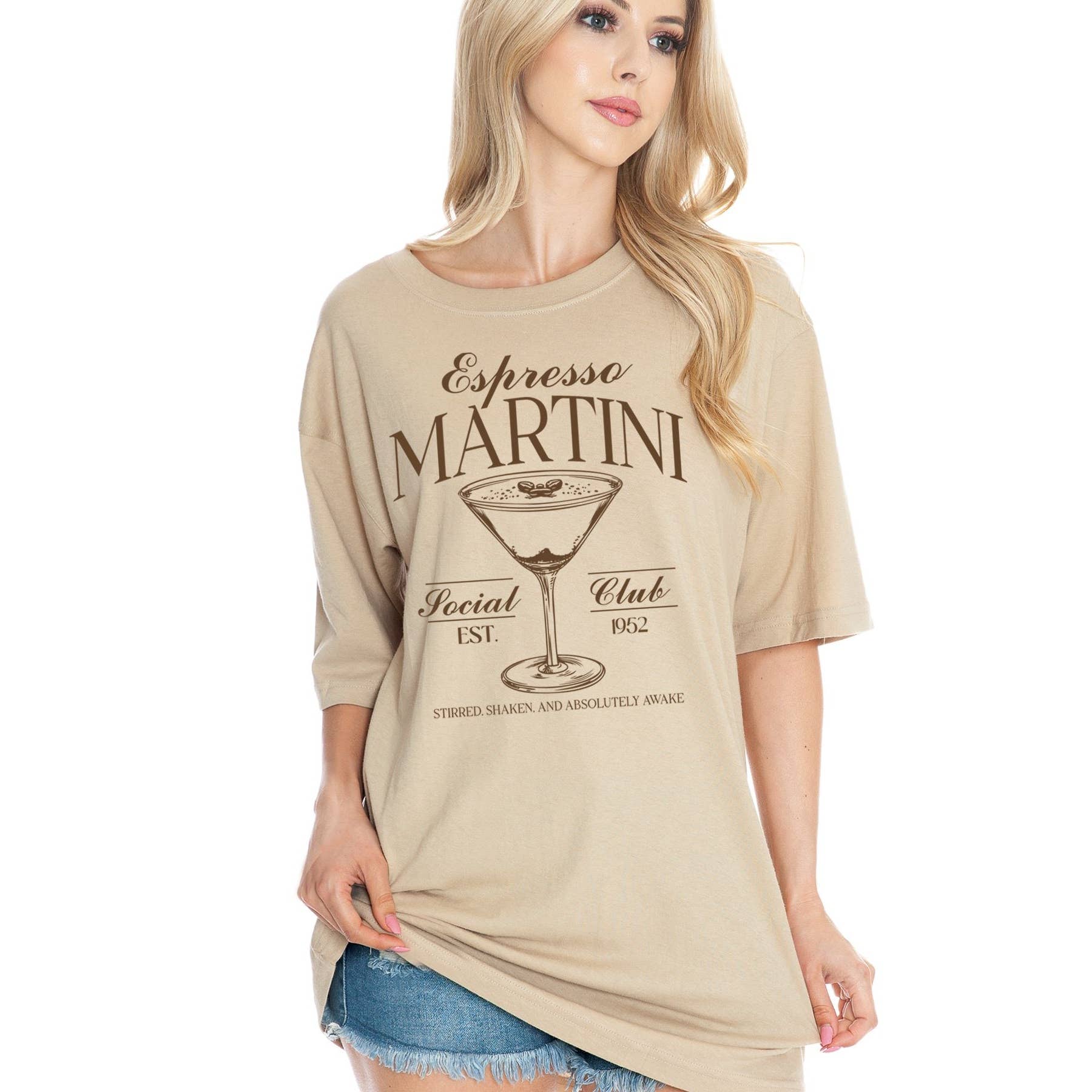 Espresso Martini Oversized Unisex T Shirt Hoodie, Sweatshirt | PodTeesHub.com