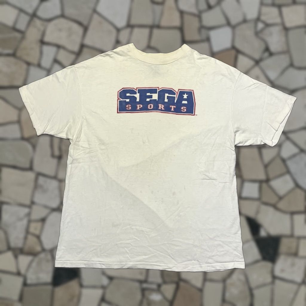 Vintage Sega Sports T Shirt Xl Mens White 90s Video Games Graphic Print Hanes Beefy Regular Hoodie, Sweatshirt