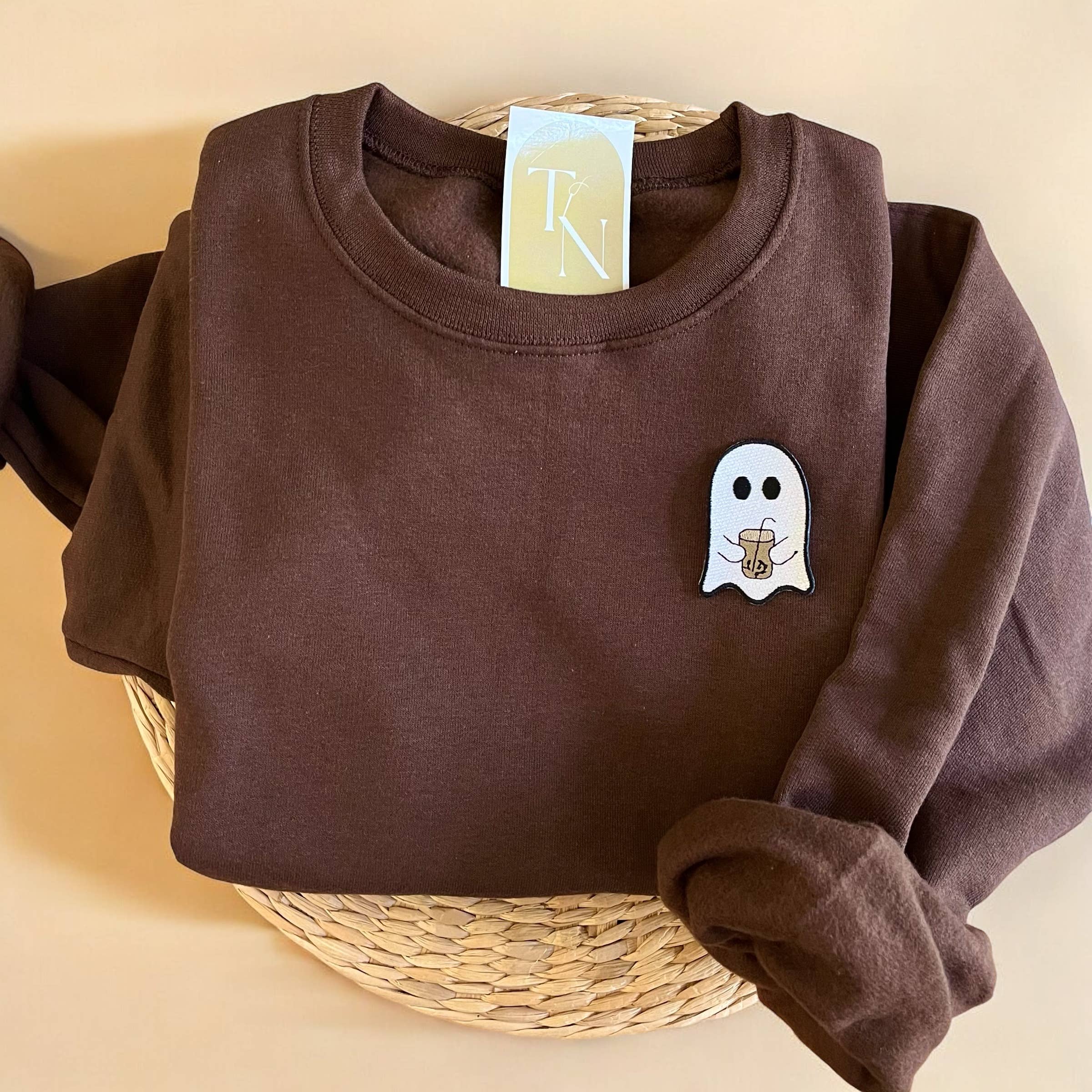 Ghost with Coffee Sweatshirt, Ghost Halloween Sweatshirts T-Shirts, Hoodie | PodTeesHub.com