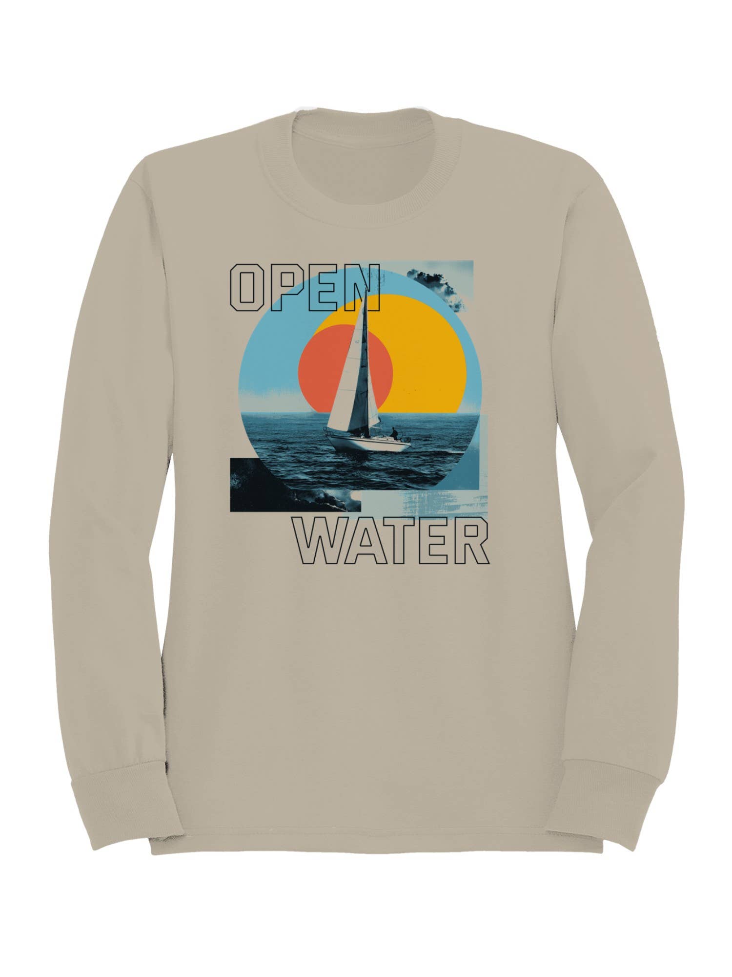 Open Water Sailboat Sunrise Art Men's Sweatshirt T-Shirts, Hoodie | PodTeesHub.com
