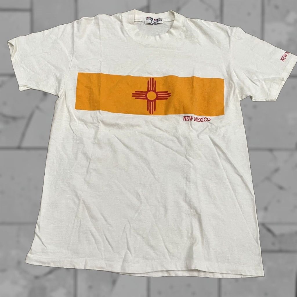 Vintage International Sports T Shirt Men Medium White New Mexico State Flag Sports Graphic M Hoodie, Sweatshirt