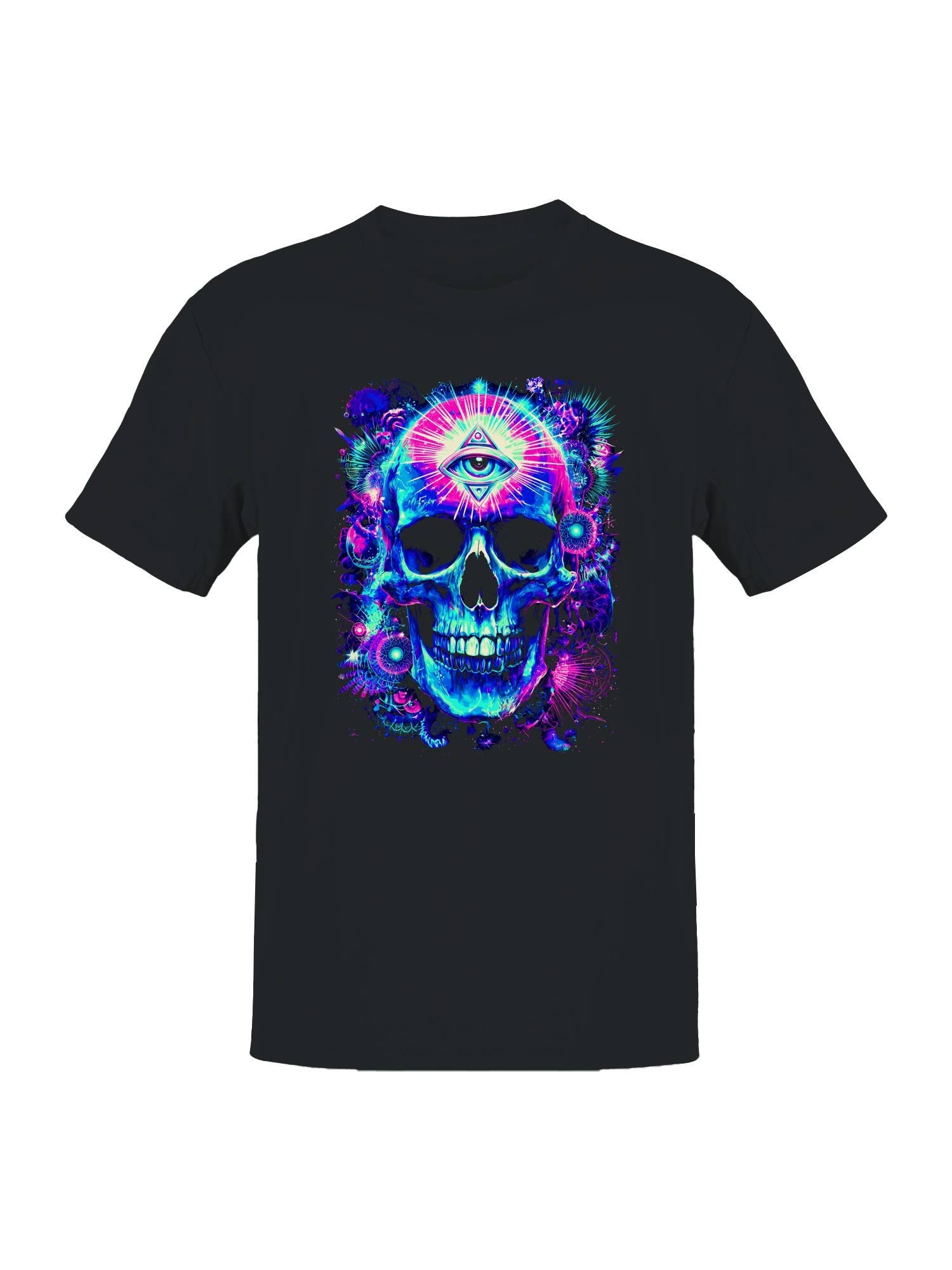 Cosmic Vision Vibrant Skull Art Men's T-Shirt Hoodie, Sweatshirt | PodTeesHub.com