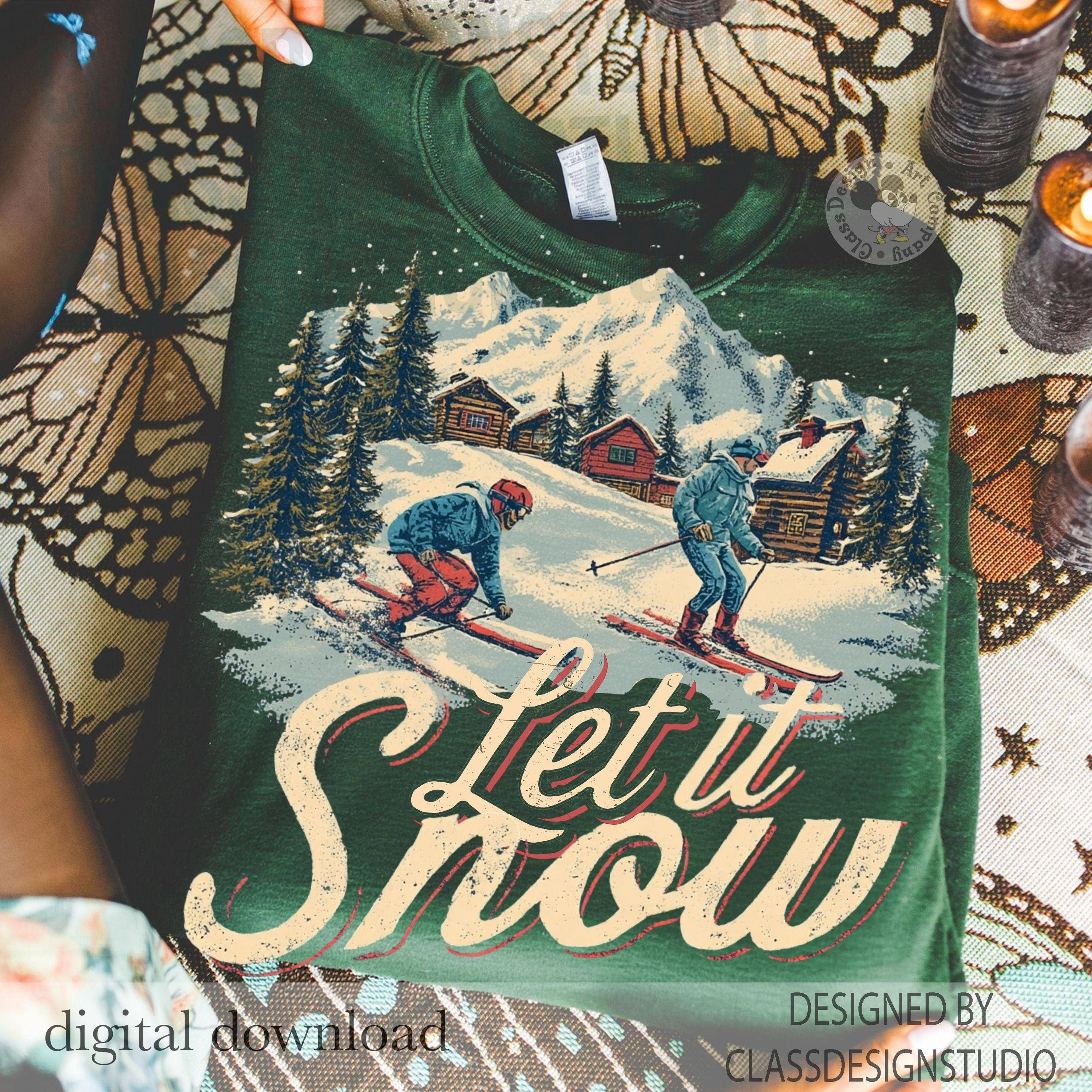 Let It Snow Retro Christmas Shirt Hoodie, Sweatshirt | PodTeesHub.com