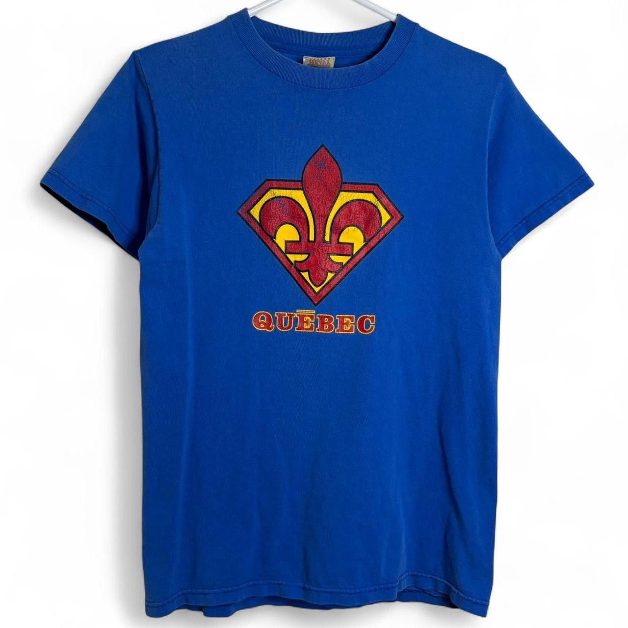 Vintage Superman Logo Quebec Blue Graphic Tee S Hoodie, Sweatshirt | PodTeesHub.com