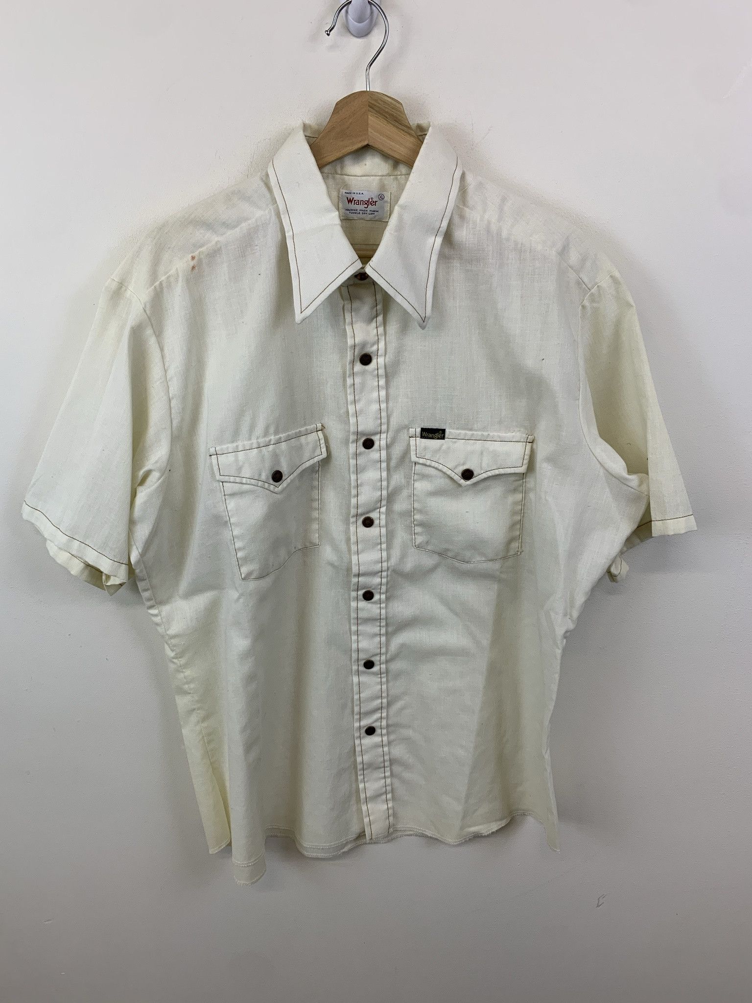 X Wrangler Vintage 1980s Wrangler White Brown Stitch Corboy Rodeo Shirt Size Xl Hoodie, Sweatshirt | PodTeesHub.com