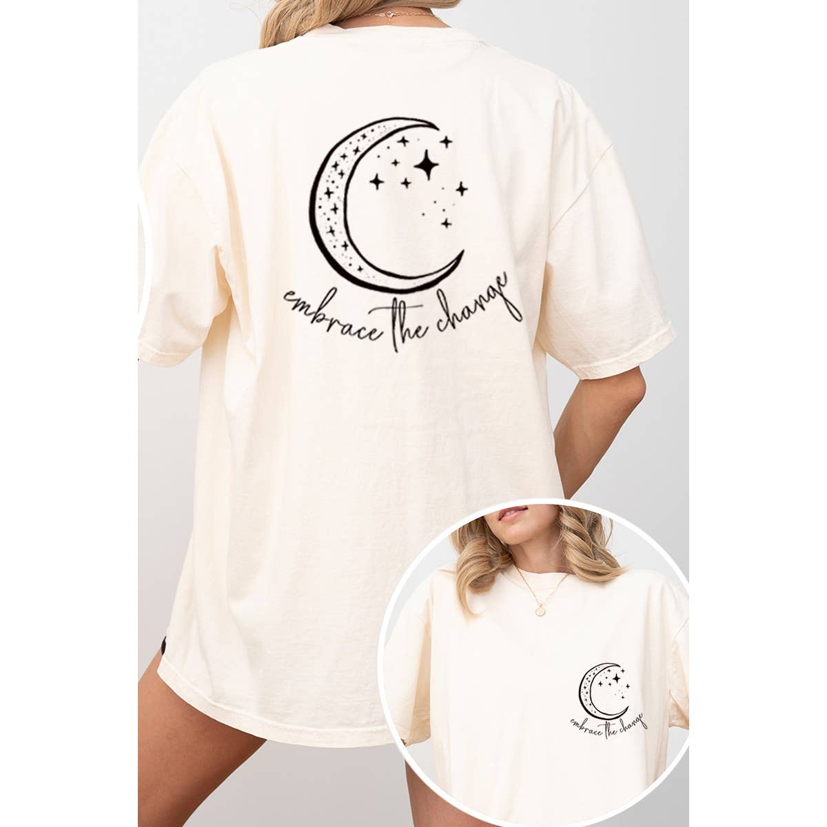 Embrace the Change Vintage Graphic Oversized Tee Hoodie, Sweatshirt | PodTeesHub.com