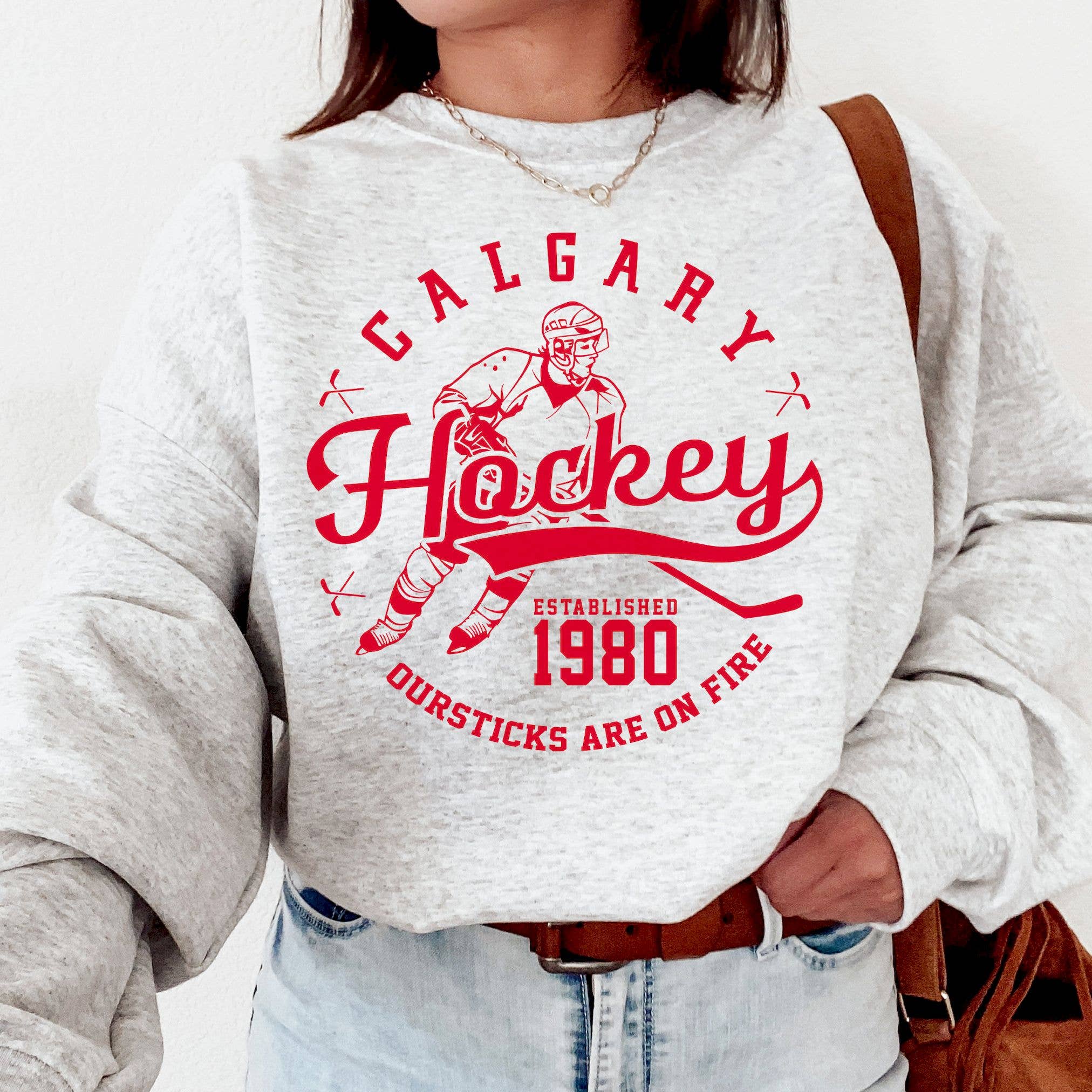 Vintage Calgary Flames Retro Ice Hockey Crewneck Sweatshirt T-Shirts, Hoodie | PodTeesHub.com
