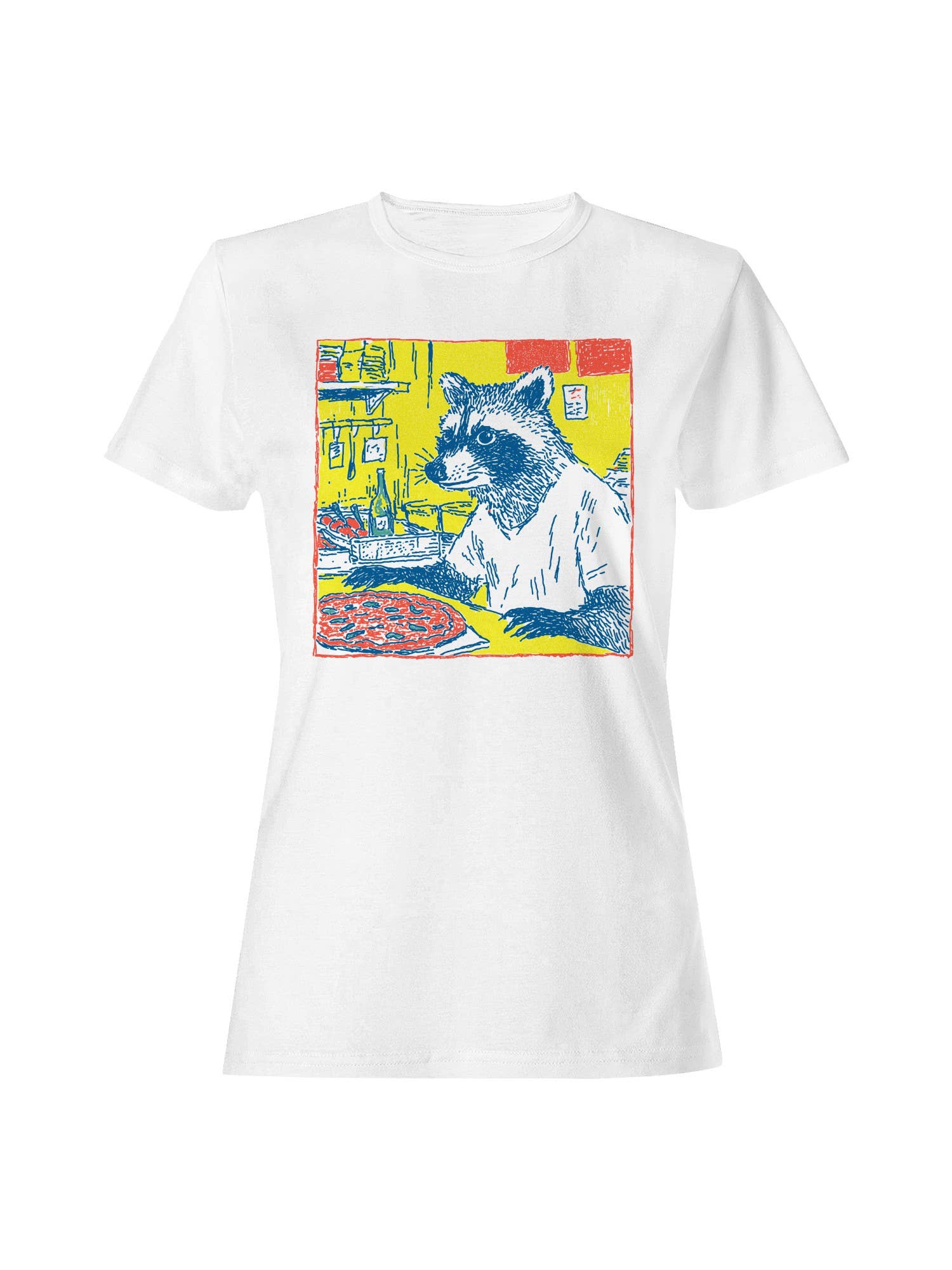 Pizza Night with Raccoon Women's T-Shirt Hoodie, Sweatshirt | PodTeesHub.com