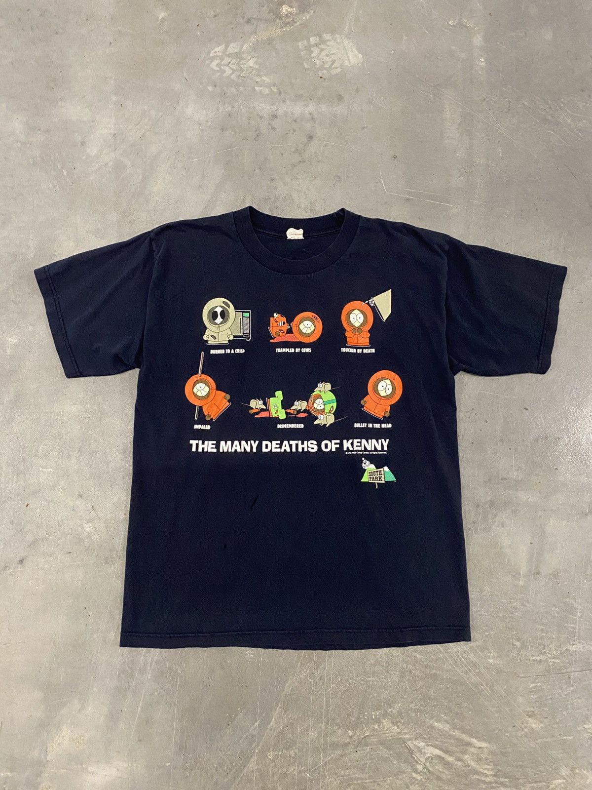 Vintage 90s Kenny Death South Park Faded Shirt Distressed Hoodie, Sweatshirt | PodTeesHub.com