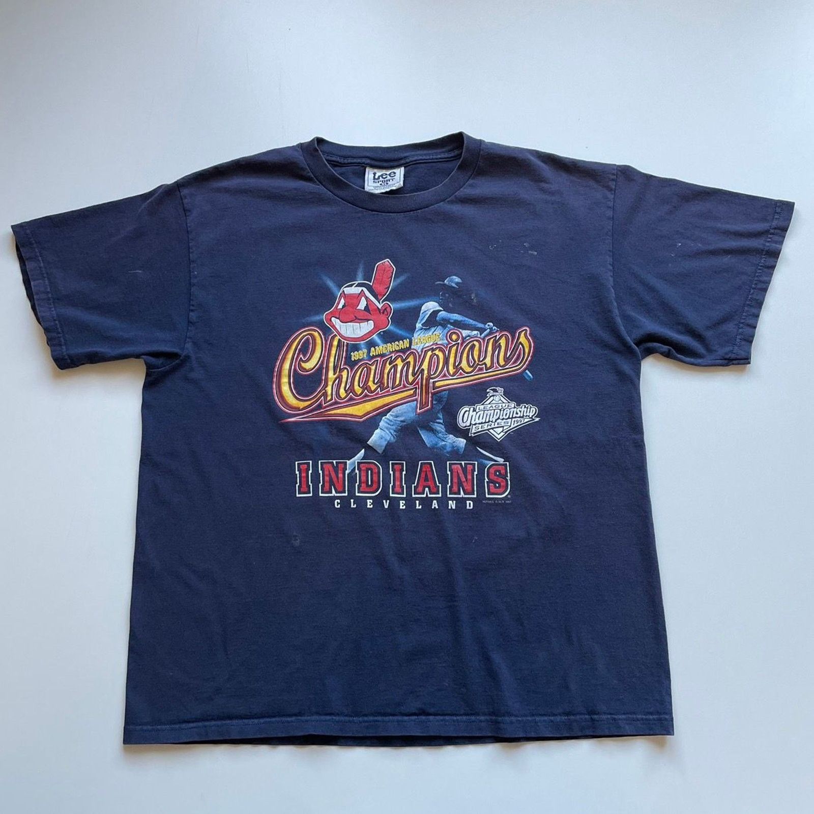 Vintage 90s Cleveland Indians Mlb T Shirt Xl Lee Sport Rare Hoodie, Sweatshirt | PodTeesHub.com