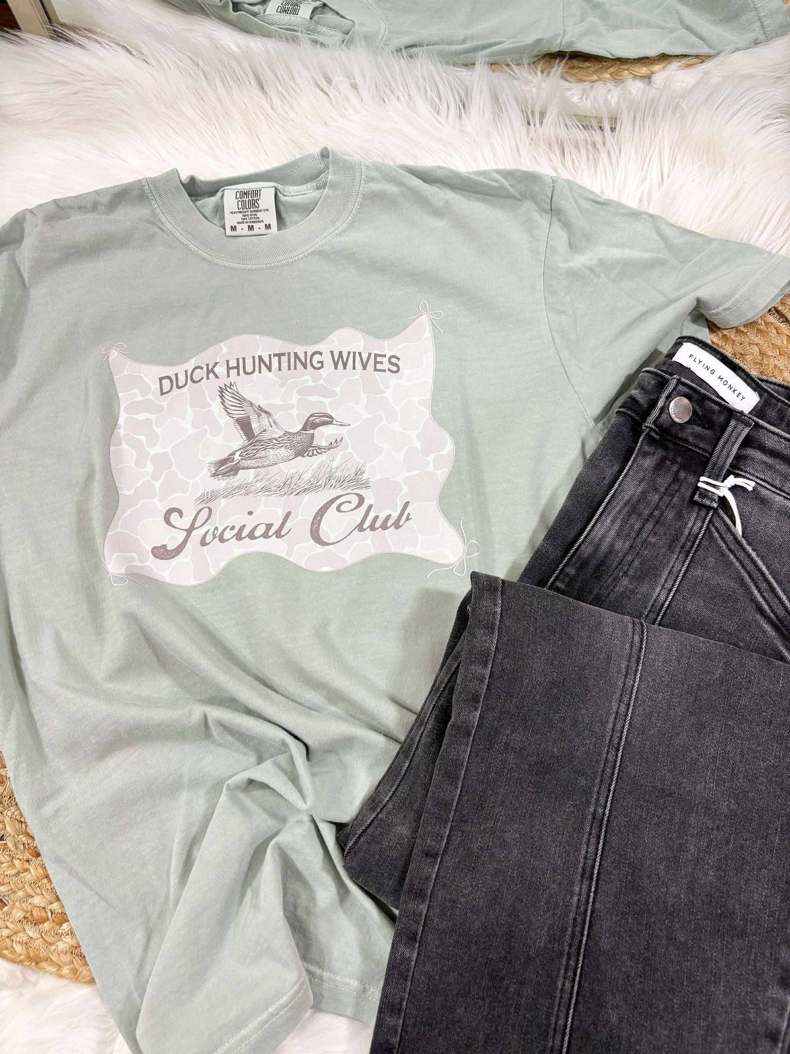Duck Hunting Wives Social Club Graphic Tee Hoodie, Sweatshirt | PodTeesHub.com